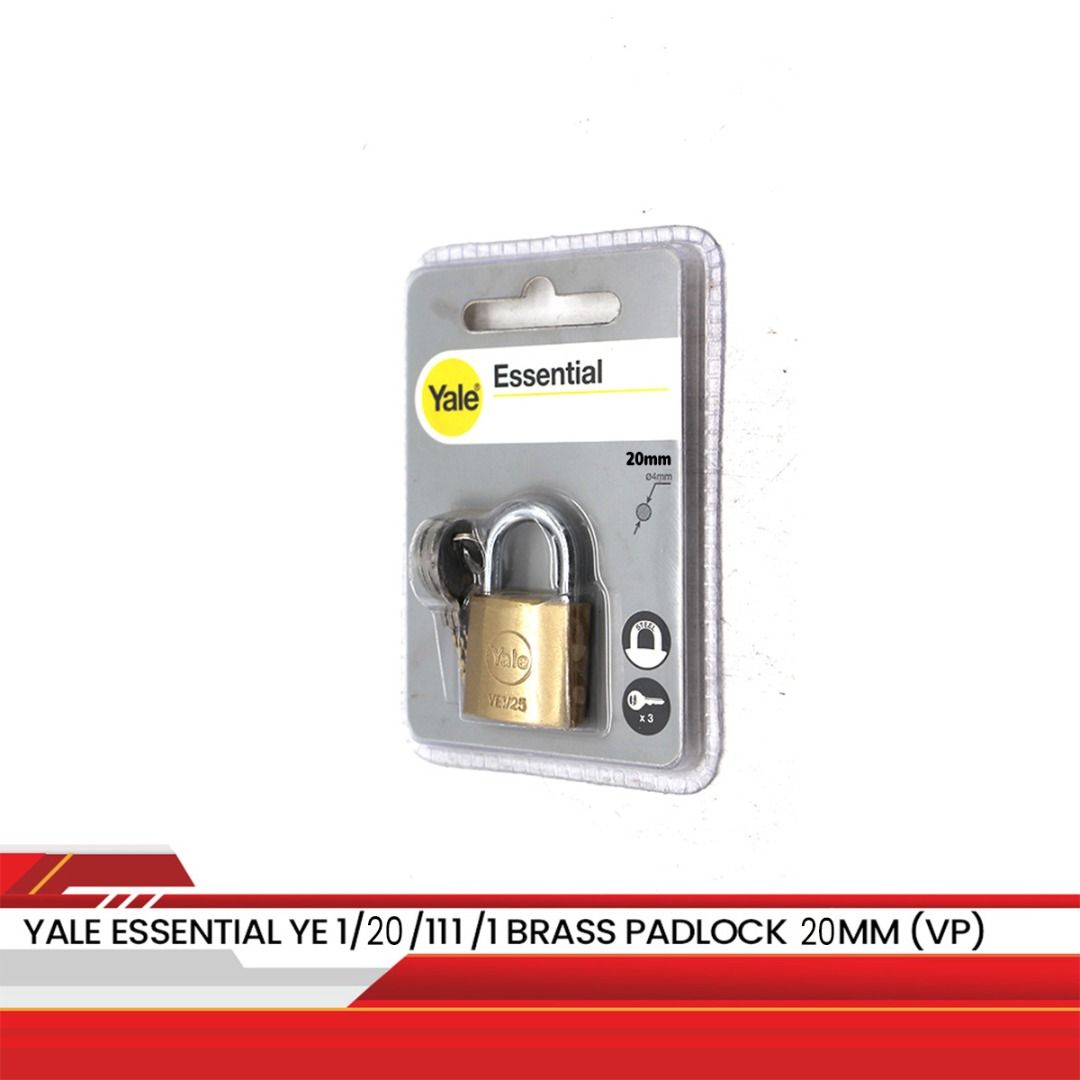 Yale Essential Brass Padlock Various Sizes (Category: Locks, Doors & Gates) located in Paranaque City. Submitted by super_9.9 (Listing ID 1466857788, Image 2). Description: - Authentic Yale Essential brass padlock - Solid brass body with hardened steel shackle for enhanced security - Includes keys in original blister packaging - Perfect for lockers, gates, storage units, and toolboxes - Available in multiple millimeter sizes to fit your needs 20m