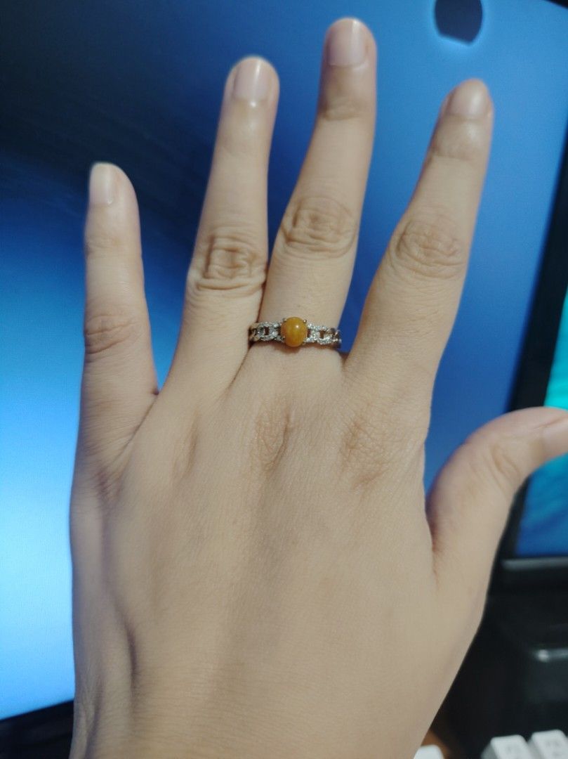 Yellow Jade Ring 18K GP (Category: Rings) located in Caloocan City. Submitted by cherishedfinds (Listing ID 1466885749, Image 2). Description: - Real Jade stone - 18K GP - Spend 500, get a freebie 🎁 You may add items from my other listings 💯.