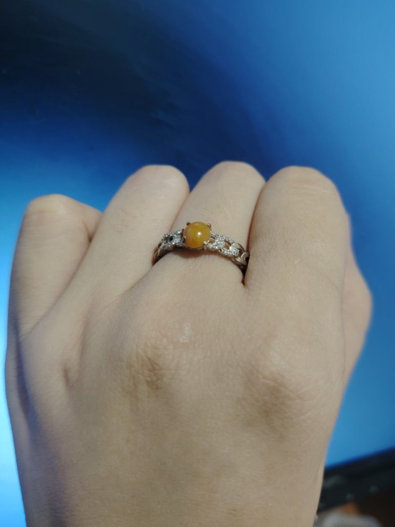 Yellow Jade Ring 18K GP (Category: Rings) located in Caloocan City. Submitted by cherishedfinds (Listing ID 1466885749, Image 1). Description: - Real Jade stone - 18K GP - Spend 500, get a freebie 🎁 You may add items from my other listings 💯.