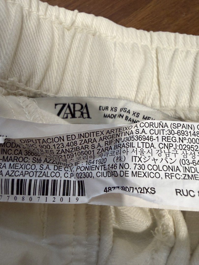 Zara Cream Thick Cotton Pants (Category: Other Bottoms) located in Iloilo. Submitted by dabyladaby2 (Listing ID 1466778904, Image 2). Description: Store Bought Waist-36cm (can be extended) garterized Hips-48cm Length-93in.