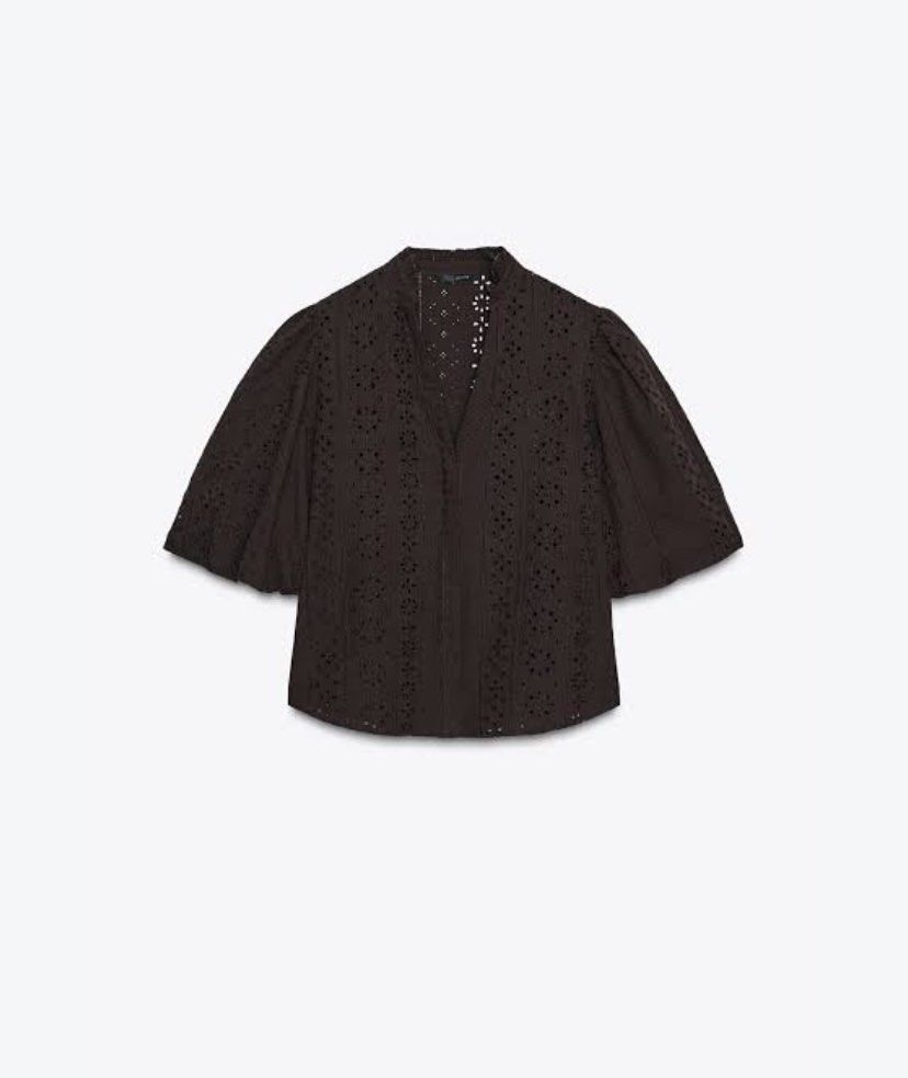 Zara embroidered openwork top (Category: Blouses) located in Koronadal. Submitted by gstyledforless (Listing ID 1466897291, Image 2). Description: Xs on tag, fits s-m.
