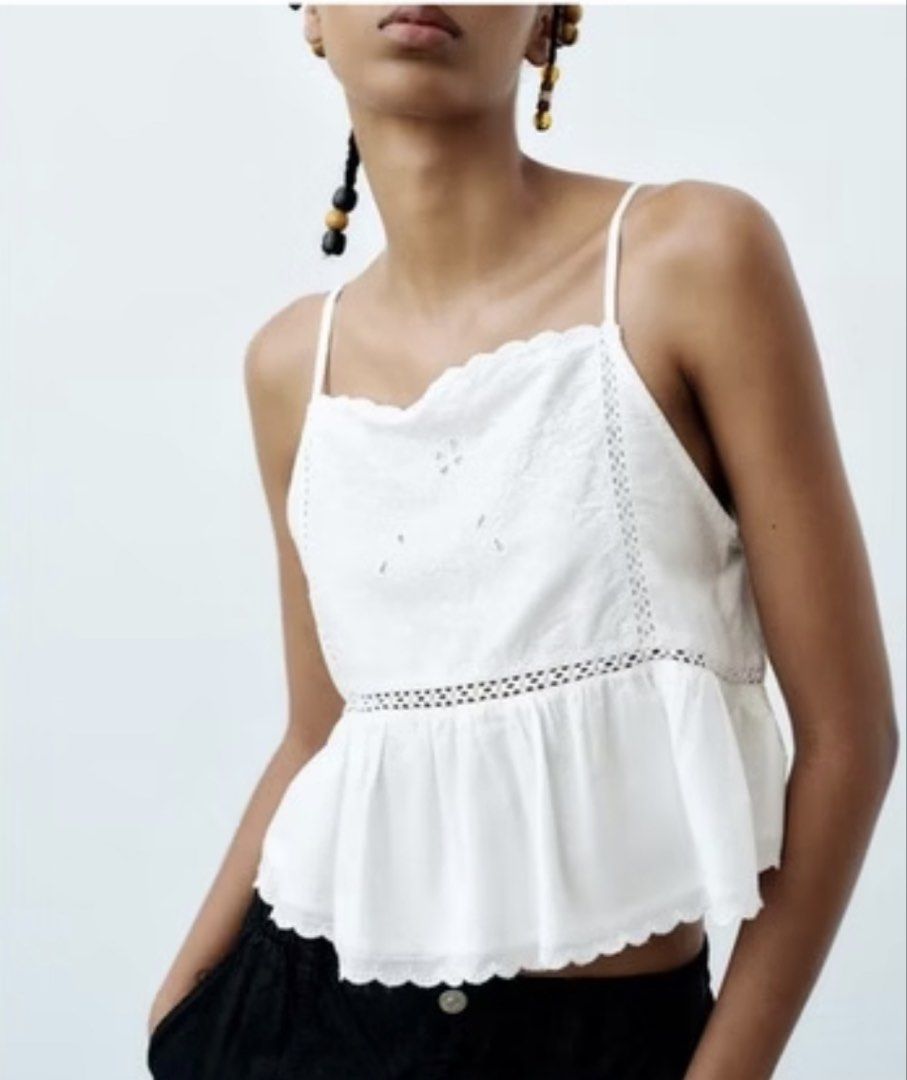 Zara Embroidered Top (Category: Sleeveless) located in Legazpi City. Submitted by arkimin (Listing ID 1466935870, Image 2). Description: Hi! I’m selling my Zara Embroidered Top. Size XS Used once.