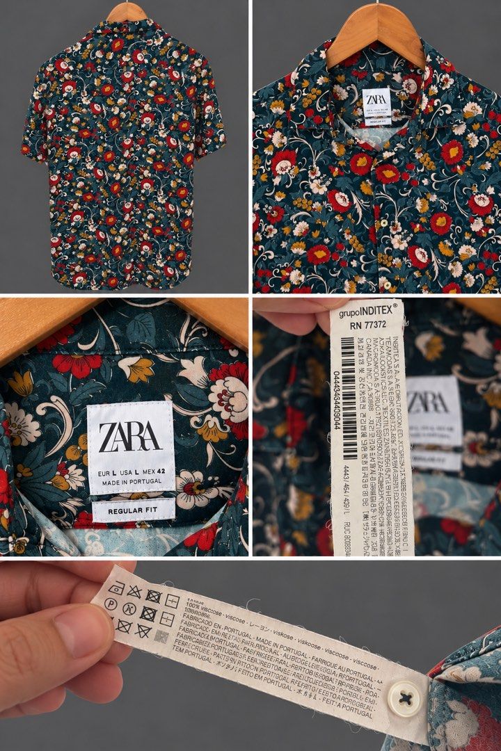 ZARA Floral Summer Polo (Category: Tshirts & Polo Shirts ) located in Manila. Submitted by socalkid (Listing ID 1466848444, Image 2). Description: ZARA Floral Summer Polo Lightweight, breathable material. Size: L 21 x 27.5 ✅ Used, no functional issue 🇯🇵 Bought in Tokyo 💵 Price slightly negotiable 🛵 On-hand | Ready to ship ⚠️ Free shipping for purchases of two or more items.