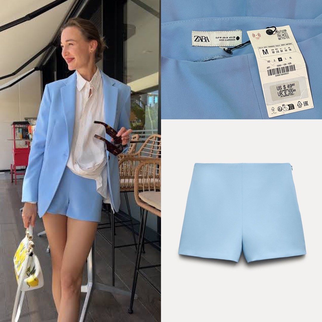 ZARA High-waisted Blue Short (Category: Shorts) located in Manila. Submitted by ccollection_ (Listing ID 1466809083, Image 1). Description: .