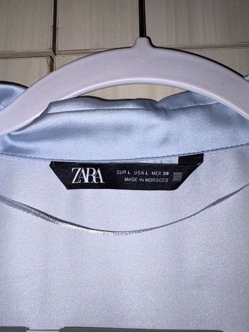 ZARA Silk Collared Button-Up (plus size) (Category: Longsleeves) located in Antipolo. Submitted by maiplus (Listing ID 1466936517, Image 3). Description: ZARA Size L — oversized fits up to 3XL body frame 📍Antipolo City.