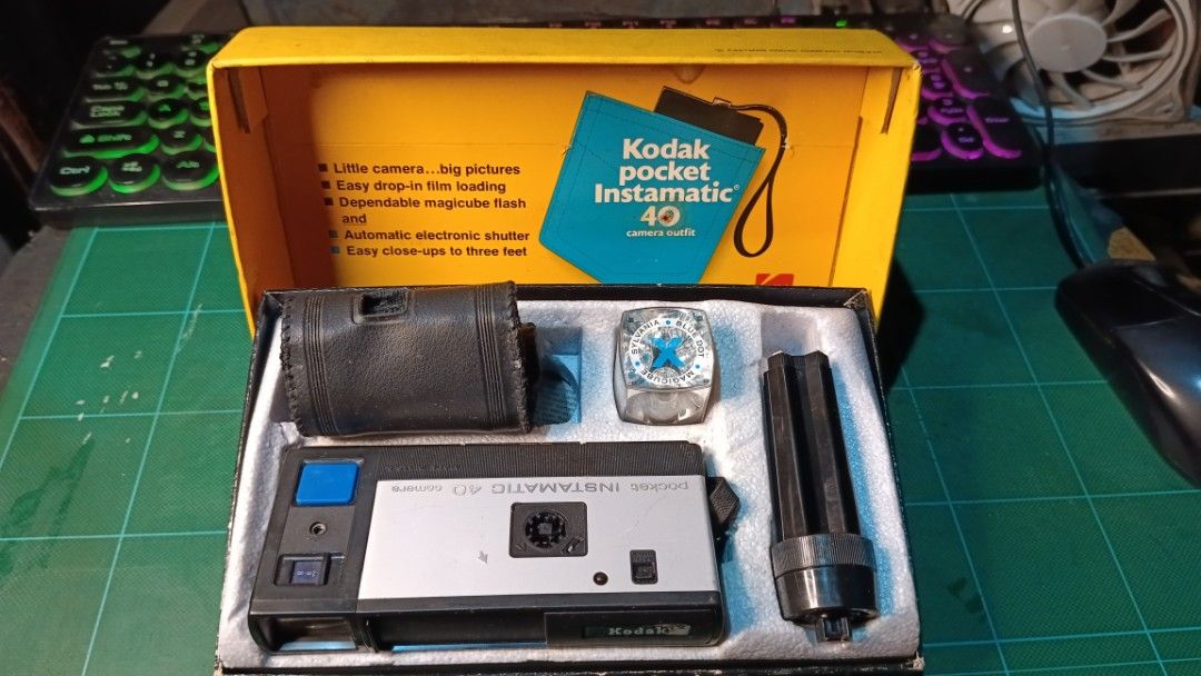 1972 kodak pocket instamatic 40 camera with box (Category: Cameras) located in Caloocan City. Submitted by toywarsph (Listing ID 1419040714, Image 2). Description: #vintage film camera 1972 pls see image for all inclusion Item not tested selling as is. payment via gcash ship via Lalamove or Flash.