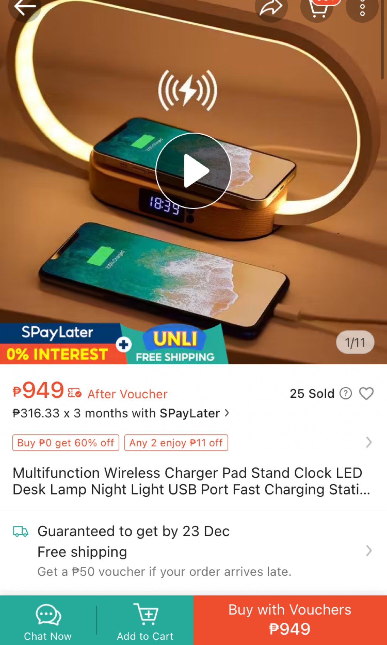 3-in-1 Wireless Charger, Desk Light Lamp, & Digital Clock (Category: Lighting) located in Quezon City. Submitted by namu_milkyway (Listing ID 1419069206, Image 2). Description: Light has 3 modes (white, daylight, yellow) and adjustable brightness Condition: 10/10 (fully working, no flaws) MOP: Gcash/Maribank MOD: J&T (no rush shipping)/Lalamove (from Sampaloc, Manila).