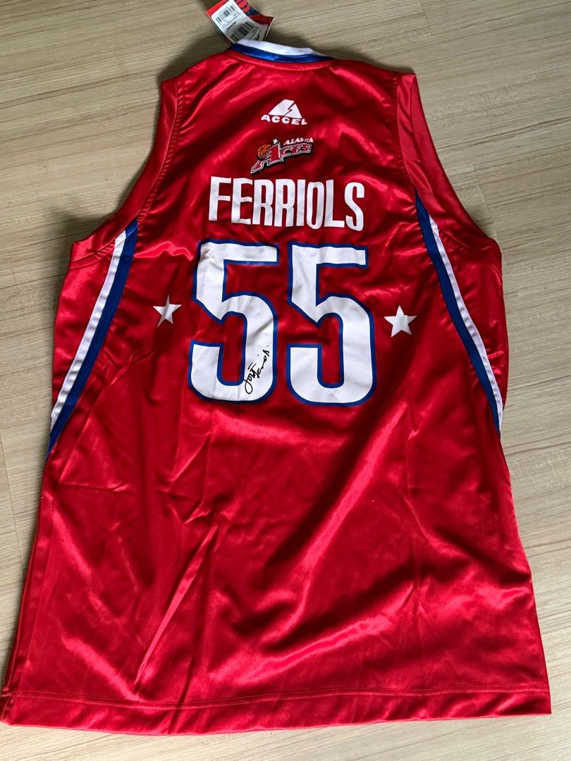 Accel PBA South Ferriols #55 Jersey Signed (Category: Activewear) located in Pasig City. Submitted by mikov_ (Listing ID 1418985785, Image 2). Description: - Accel PBA South jersey - Features Ferriols #55 - Red base color with white and blue accents - Includes PBA South logo - New with tags attached.