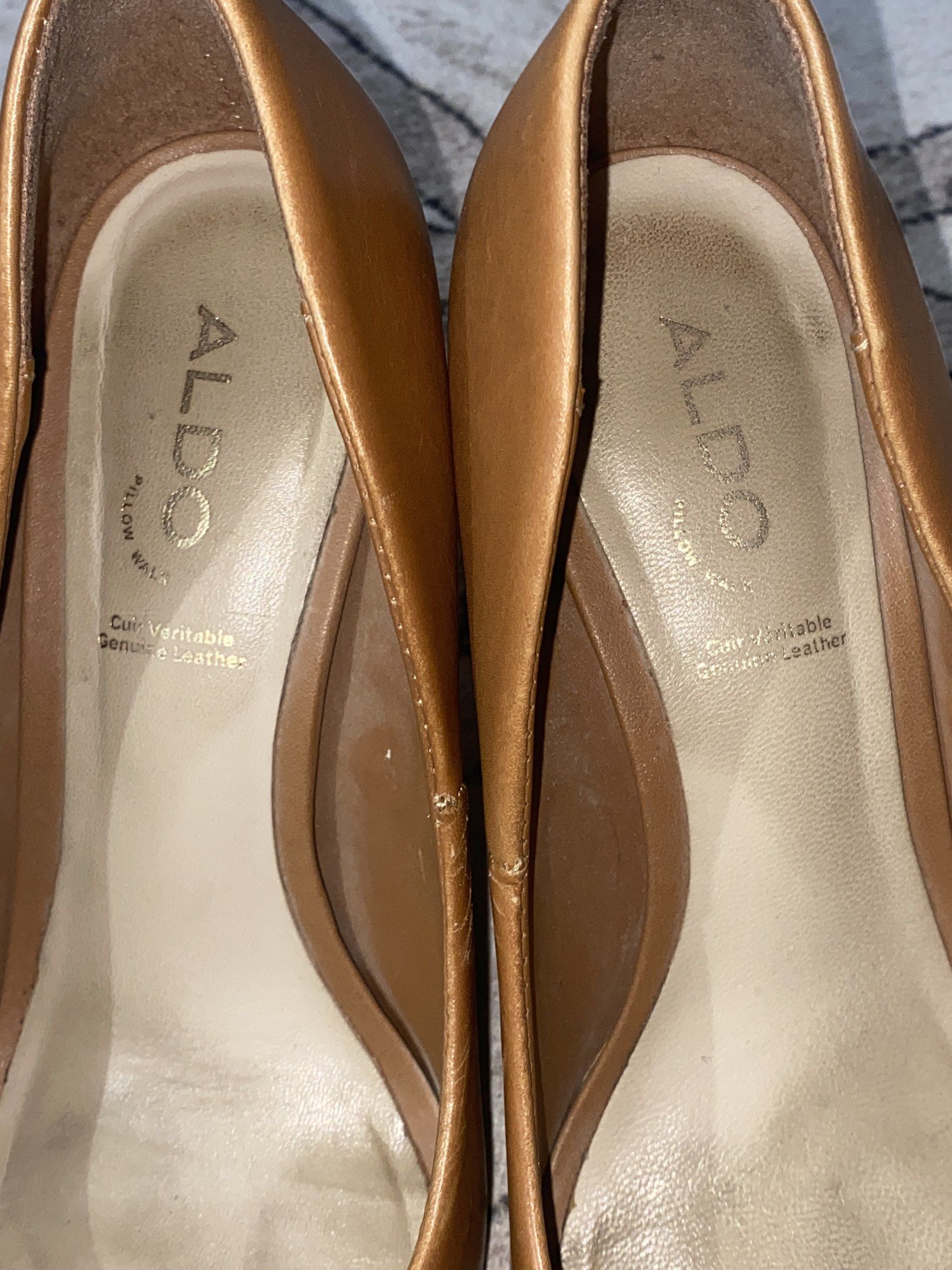ALDO Brown Pointed-Toe Leather Heels (Category: Heels) located in Dasmarinas. Submitted by thejulscloset (Listing ID 1419161870, Image 2). Description: - authentic ALDO heels - signs of wear (see photos) - no shoe box included - size: 6.