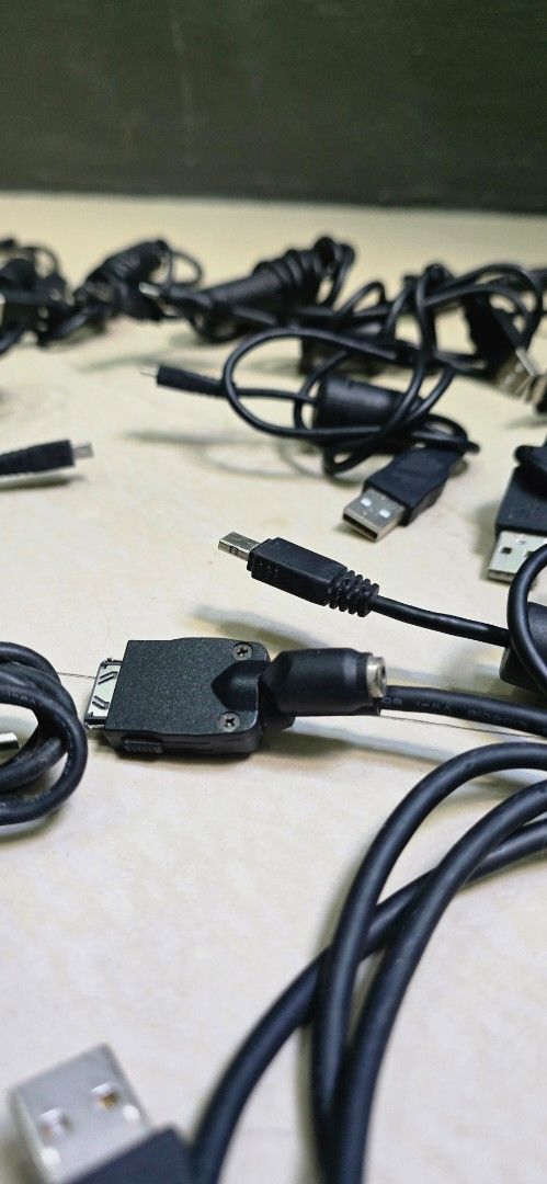 Assorted Cables - USB, AV, and More (Decluterring) (Category: Cables & Adaptors) located in Pasig City. Submitted by da_stone (Listing ID 1419034269, Image 3). Description: - Includes USB, micro USB, and AV cables - Variety of lengths and connector types - Ideal for charging phones, tablets, and other devices - Connect to TVs and other devices - Great for replacement or extra cables - Sold as a complete set.