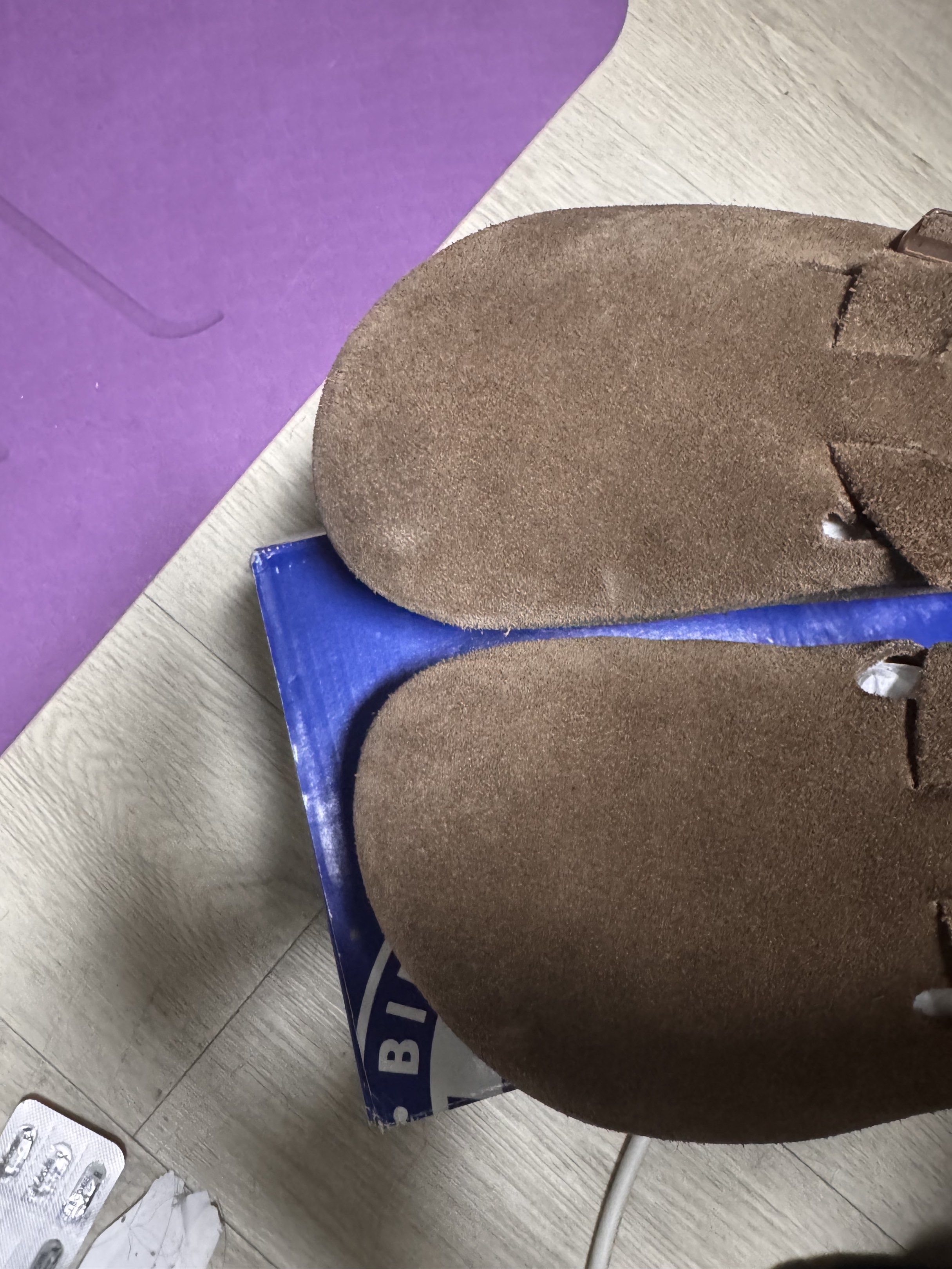 Birkenstock Suede Sandals Size 42 (Category: Slippers & Slides) located in Manila. Submitted by ncnmv (Listing ID 1419140888, Image 2). Description: - Birkenstock suede sandals - Size: 42 - Color: Brown - Condition: Good - Includes original box - Features adjustable buckles - Authentic Birkenstock footbed BOUGHT FROM AN AUTHENTIC SELLER HERE IN CARROUSEL MANILA LOCATION.