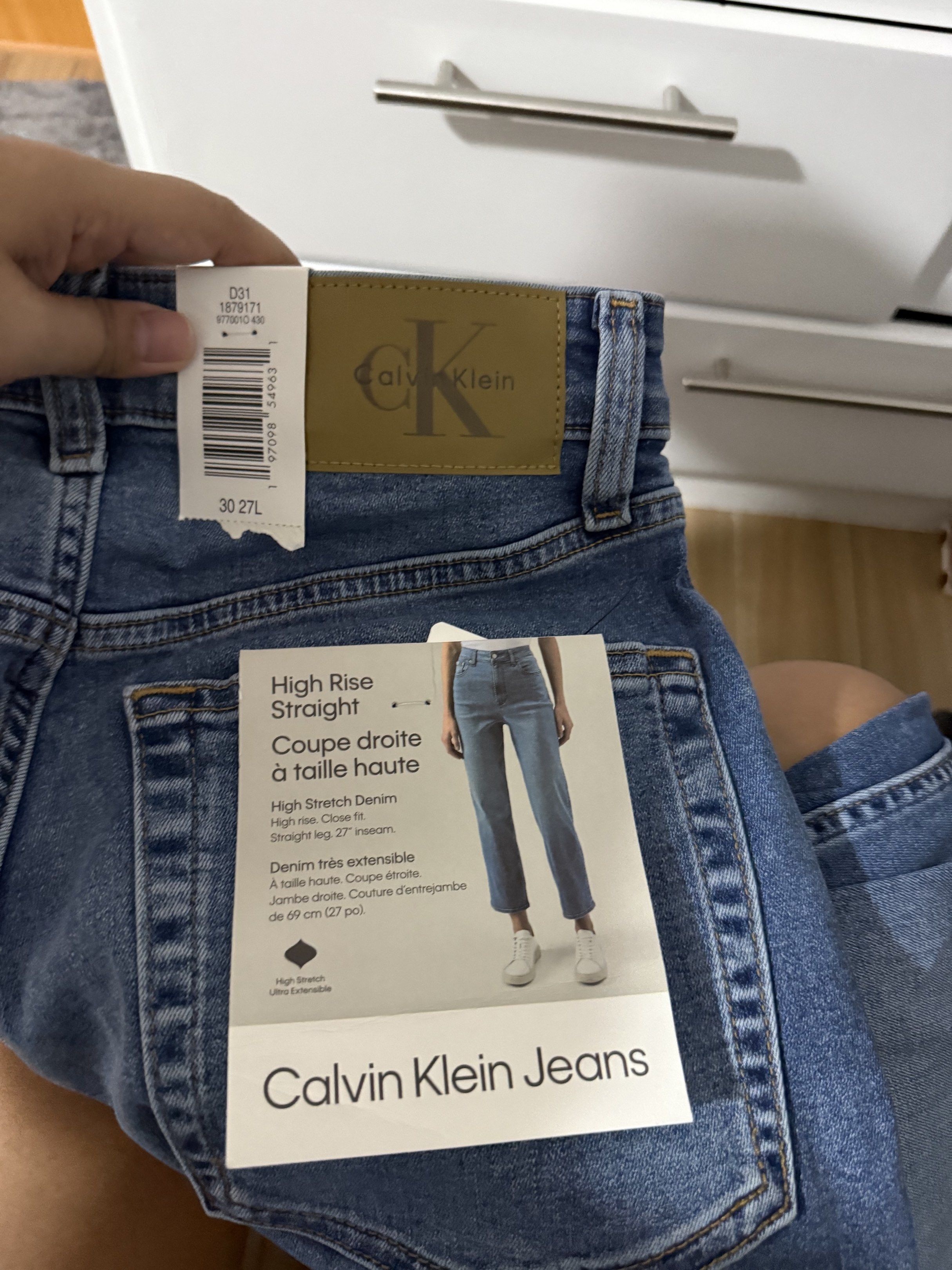Calvin Klein High Rise Straight Jeans (Category: Jeans) located in Manila. Submitted by luckysntg (Listing ID 1419027524, Image 1). Description: - Authentic Calvin Klein Jeans - Brand new - High Rise Straight style - Size 30 - 27" inseam - Made in Bangladesh - Stretchy Denim material.