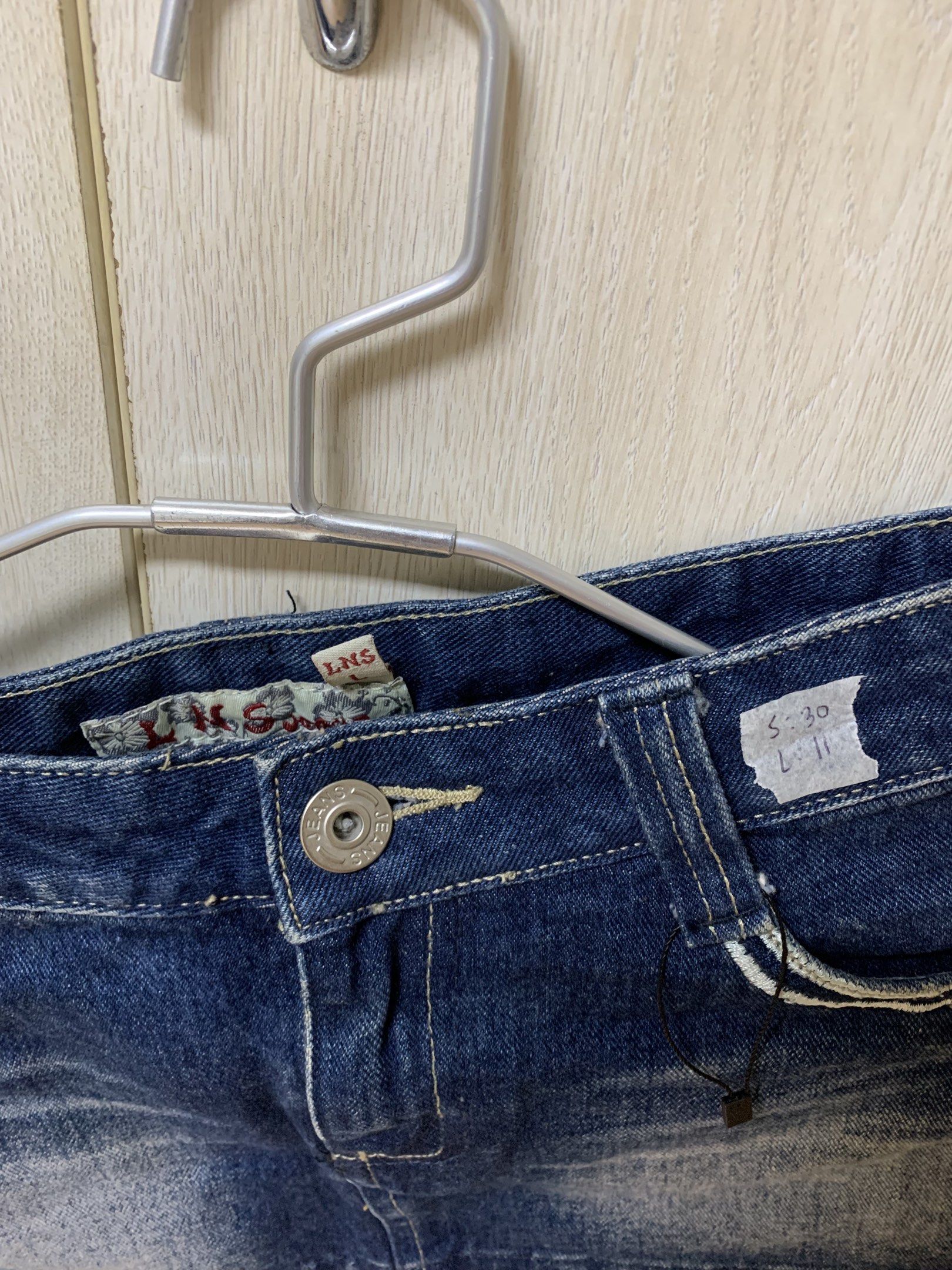 Denim Mini Skirt (Category: Skirts) located in San Juan City. Submitted by andyria (Listing ID 1419137625, Image 2). Description: - LNS denim mini skirt - Classic design - Button closure - Functional pockets - Faded wash - Silver detailing - Suitable for casual wear - Size indicated on tag.