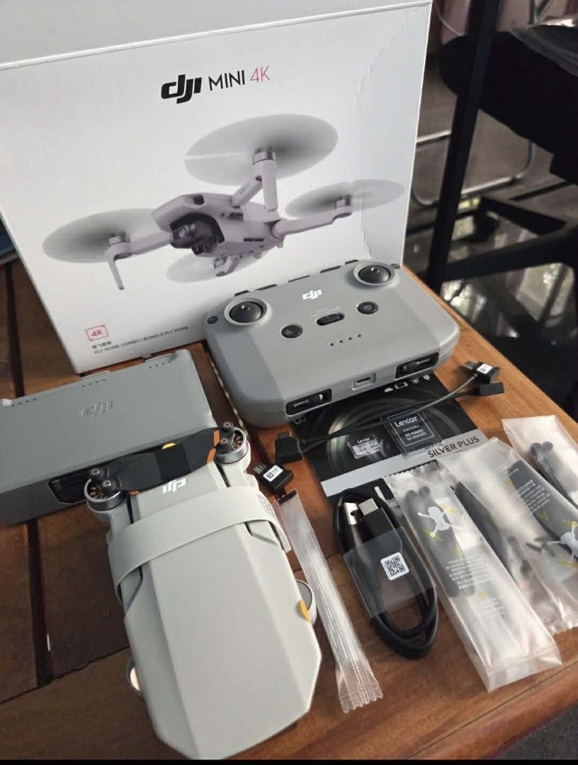 DJI Mini 4K Drone (Category: Drones) located in Santa Maria. Submitted by myrehomingitems (Listing ID 1419035542, Image 1). Description: - DJI Mini 4K drone with remote controller - Slightly used - Includes charging hub and all original accessories with 3 batteries - Extra propelers - Comes with a Lexar Silver Plus microSD card 64 gb For more information please send me private message. Location: Sta. Maria, Ilocos Sur.