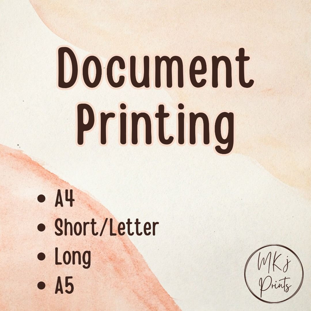Document and Photo Print, Laminate, Sticker (Category: Printers, Scanners & Copiers) located in Quezon City. Submitted by mkjprints (Listing ID 1419179834, Image 1). Description: - Document Printing: A4, Short/Letter, Long, A5 - Print and Laminate: 125/250 microns, up to A4 - Photo Print: Satin, Glossy/Matte, Instax (Mini, Wide, Square), 2R, 3R, 4R, 5R, 6R, 8R, A4 - Sticker Printing: Photo Sticker Paper, Vinyl Sticker, Print and Cut, Kiss Cut/Die