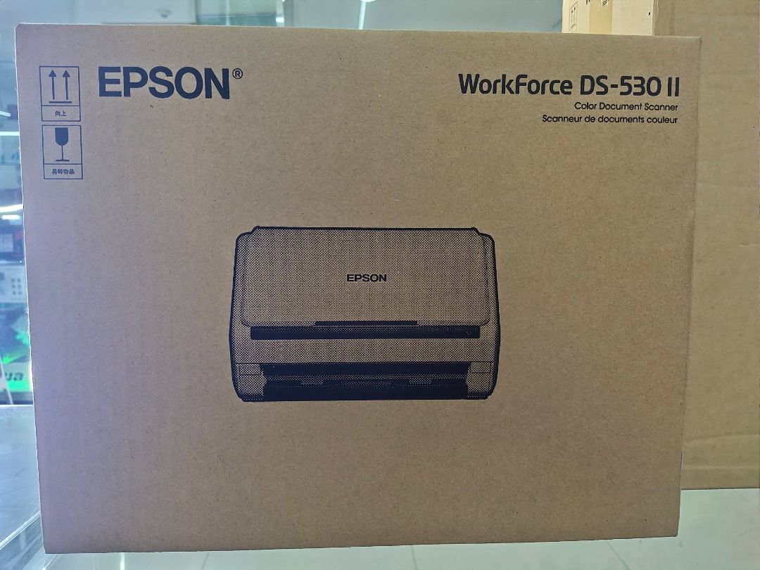 Epson WorkForce DS-530 II Color Document Scanner (Category: Printers, Scanners & Copiers) located in Quezon City. Submitted by lessterpcforce4302 (Listing ID 1419005525, Image 1). Description: - Epson WorkForce DS-530 II color document scanner. - Designed for scanning documents. - Color scanner. - Includes original box..
