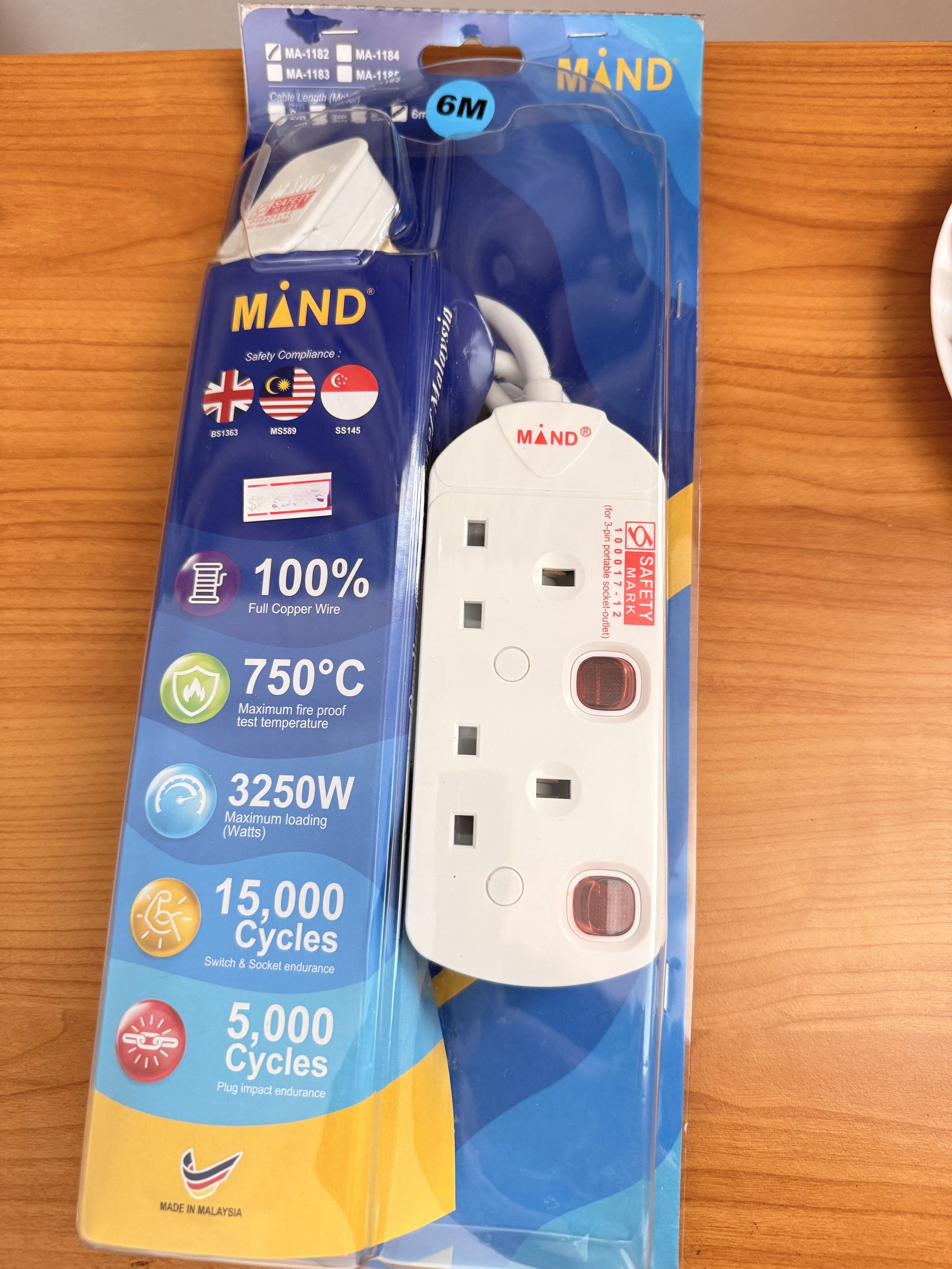 Extension Socket (Category: Electrical, Adaptors & Sockets) located in Singapore. Submitted by ahthet (Listing ID 1419011380, Image 1). Description: New item. 6m Length Pay Cash.