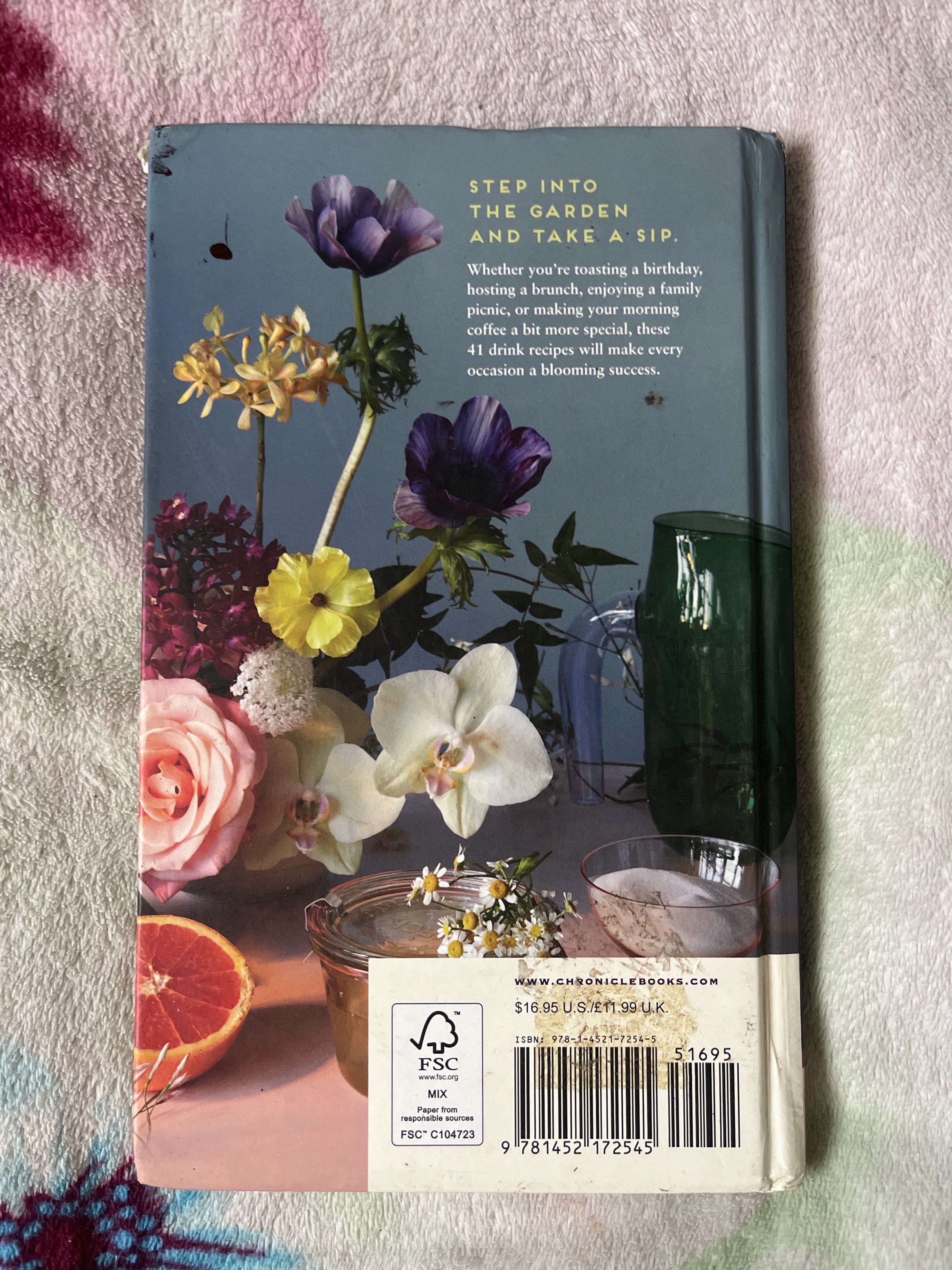 Floral Libations Cocktail Recipe Book (Category: Storybooks) located in Tarlac. Submitted by 444_conservative (Listing ID 1419020400, Image 3). Description: - "Floral Libations" features 41 fragrant drink recipes. - Includes recipes like the Hibiscus Tea Latte. - Beautifully illustrated with stunning floral photography. - Perfect for cocktail and floral arrangement lovers. - Step into the garden and take a sip!.
