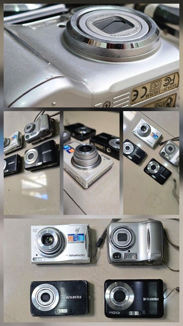 Fuji & Olympus Digital Cameras (Untested!!) (Category: Cameras) located in Pasig City. Submitted by da_stone (Listing ID 1419072026, Image 1). Description: - Assortment of digital cameras - Brands include Fujifilm and Olympus - Available in various colors - Some cameras with straps - Find your way to test and repair - Disposing my units) 300 - 500 Each.