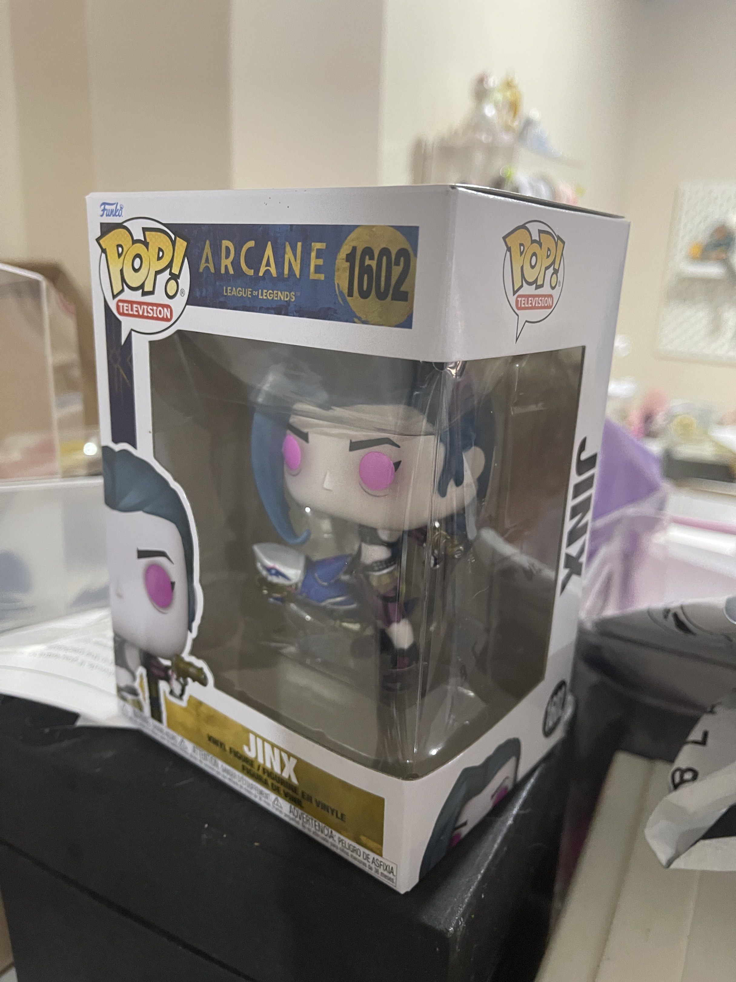 Funko Pop! Arcane Jinx Figure 1602 (Category: Designer & Blind Box Toys) located in Antipolo. Submitted by kyliebakes (Listing ID 1419001118, Image 3). Description: - Funko Pop! Jinx from Arcane (League of Legends) - MISB .