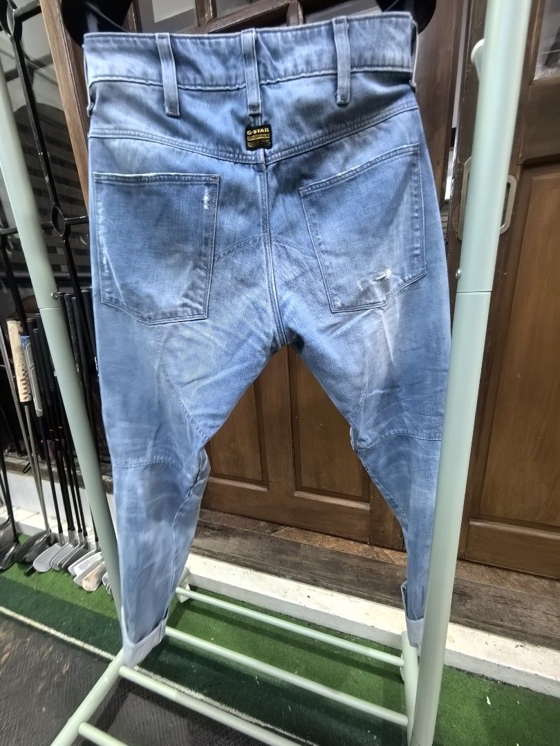 G-Star Raw Denim Jeans Size 30 (Category: Jeans) located in Makati City. Submitted by shinkc (Listing ID 1418987450, Image 2). Description: - Authentic G-Star Raw denim jeans - Light blue wash - Distressed detailing - Classic five-pocket design - Straight leg fit - Size 30 - G-Star Raw logo patch.