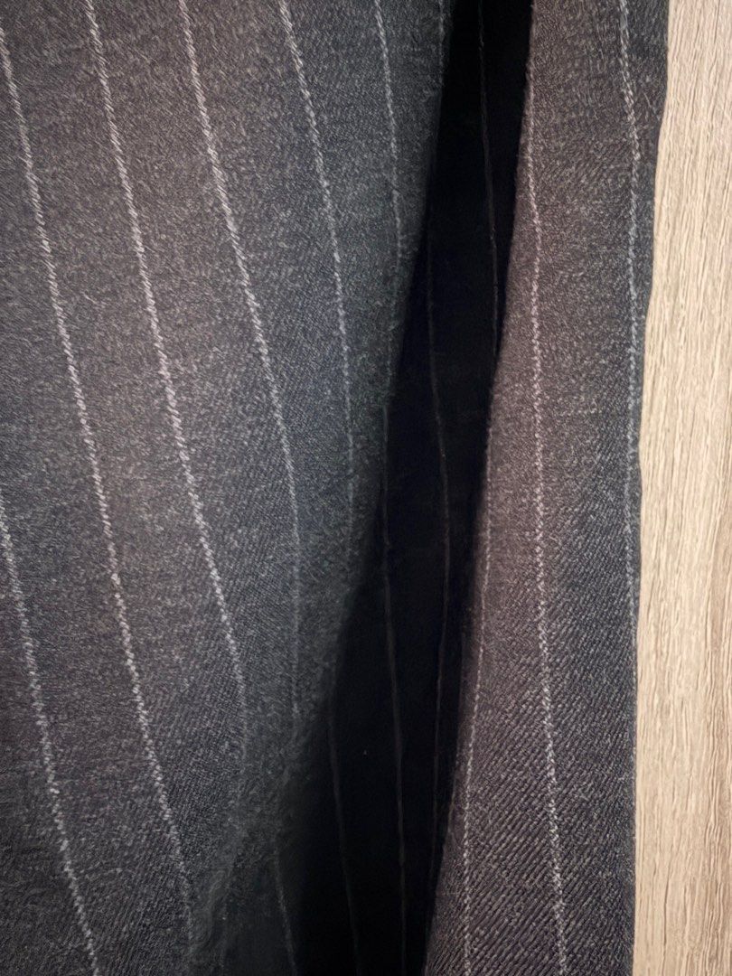 H&M Black Pinstripe Trousers (Category: Other Bottoms) located in Quezon City. Submitted by closetsweeper11 (Listing ID 1419047117, Image 2). Description: Used once. RFS: Weight gain Length: 37.5 inches .