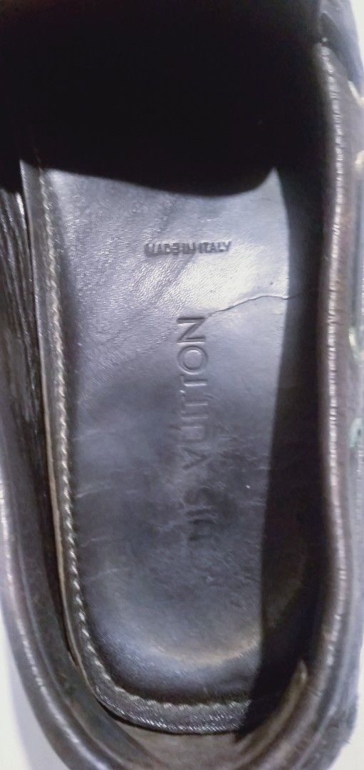 Louis Vuitton Brown Leather Loafers (Category: Casual Shoes) located in Naga. Submitted by pec3c (Listing ID 1419089326, Image 3). Description: - Authentic Louis Vuitton - Brown leather - Classic loafer design - Textured leather upper - Louis Vuitton logo and "Made in Italy" on insole - Decorative laces with metal accents - Stylish and comfortable.
