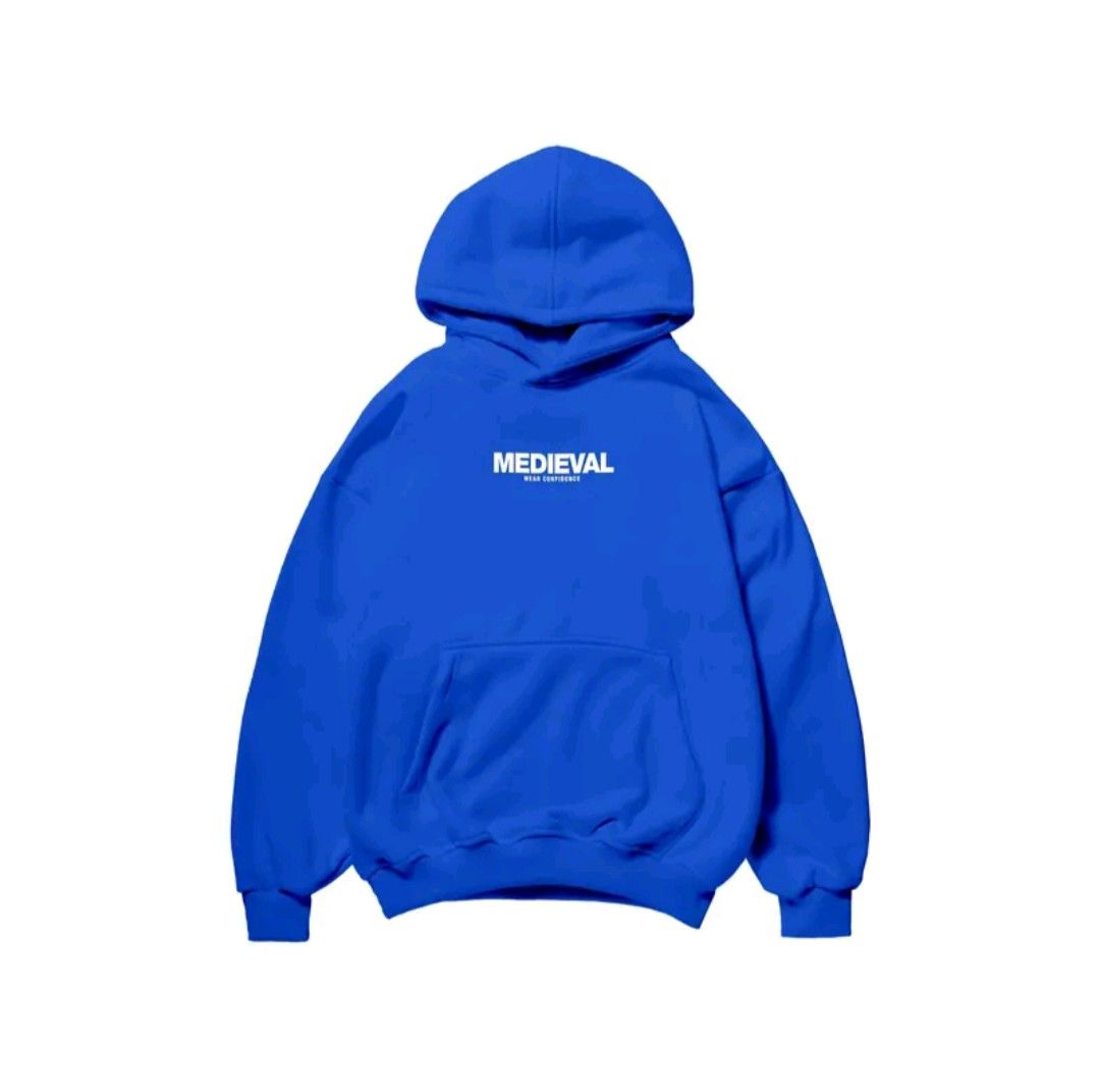 Medieval Wear Confidence Hoodie (Category: Hoodies) located in Mandaluyong City. Submitted by ceynor (Listing ID 1419191802, Image 1). Description: Blue "MEDIEVAL" hoodie Size Medium Brand New Never been used 1.2k 📍Pioneer, Mandaluyong.