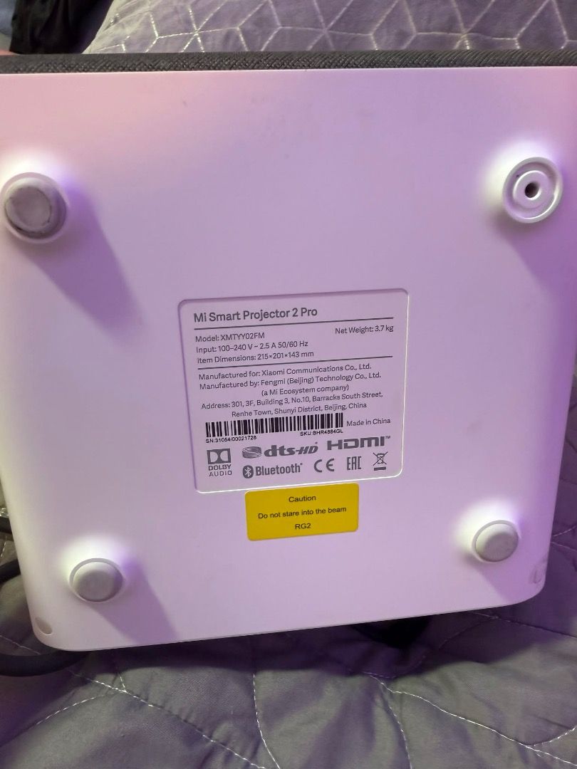 Mi Smart Projector 2 Pro (Category: Projectors) located in Caloocan City. Submitted by richiemain60233 (Listing ID 1419073007, Image 2). Description: PRICE IS STILL NEGOTIABLE!!! SF TO BE SHOULDERED BY THE BUYER 3 weeks old Mi Smart Projector 2 pro ( Gobal Version) Specifications: Size: Up to 200 inches display Display Type: LED Type projection (4 channel LED) 1300 lumens Up to 30000H Lifespan up to 10 years ( 8hrs/day) or up to 7 years (12hrs/da