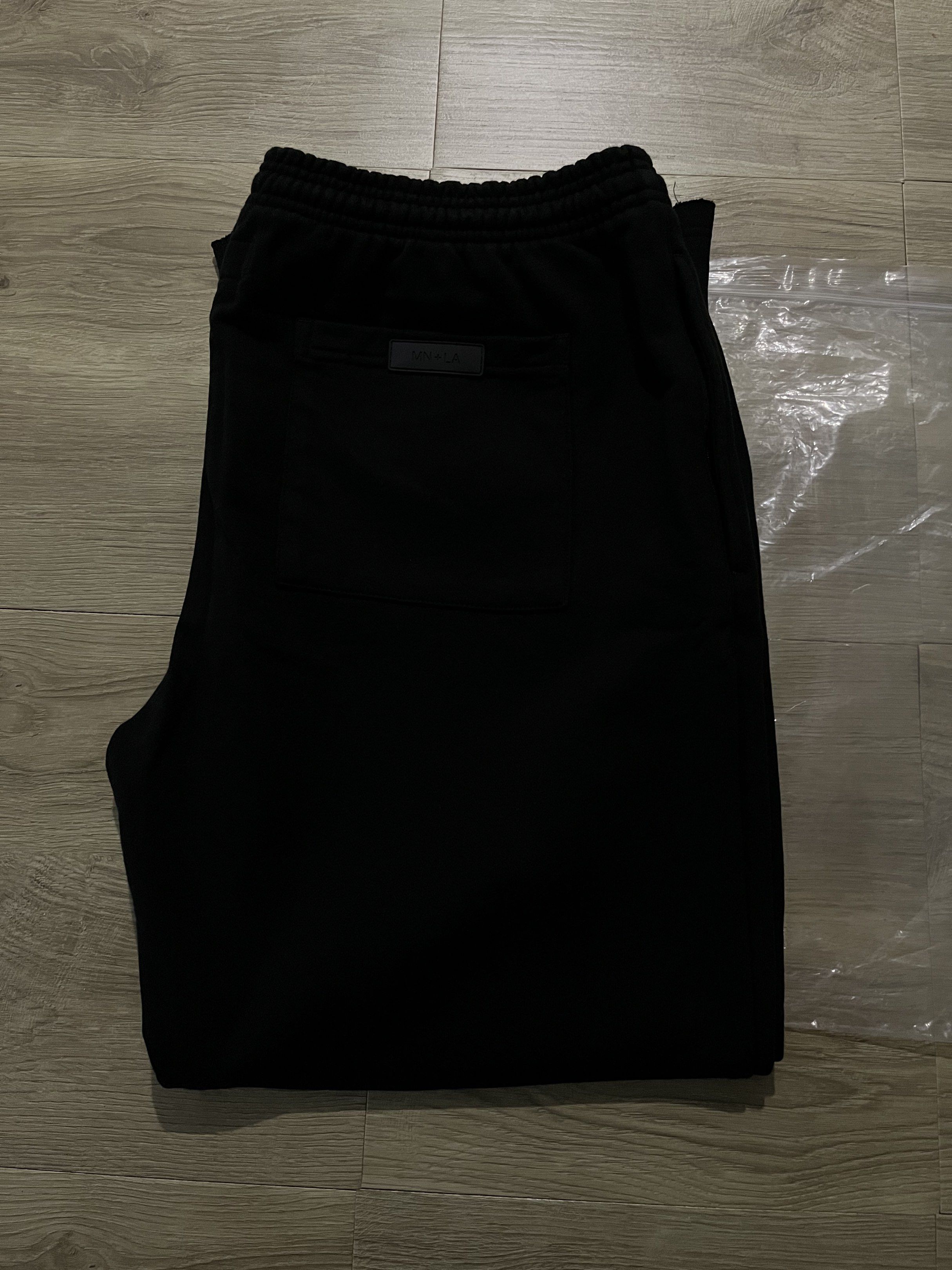 MN+LA PANTS (Category: Joggers) located in Camaligan. Submitted by holy.grails (Listing ID 1419088236, Image 2). Description: MNLA FRENCH TERRY BOOTCUT PANTS IN CAVIAR size xxl, used once only ₱1.3k mop: gcash mod: jnt .