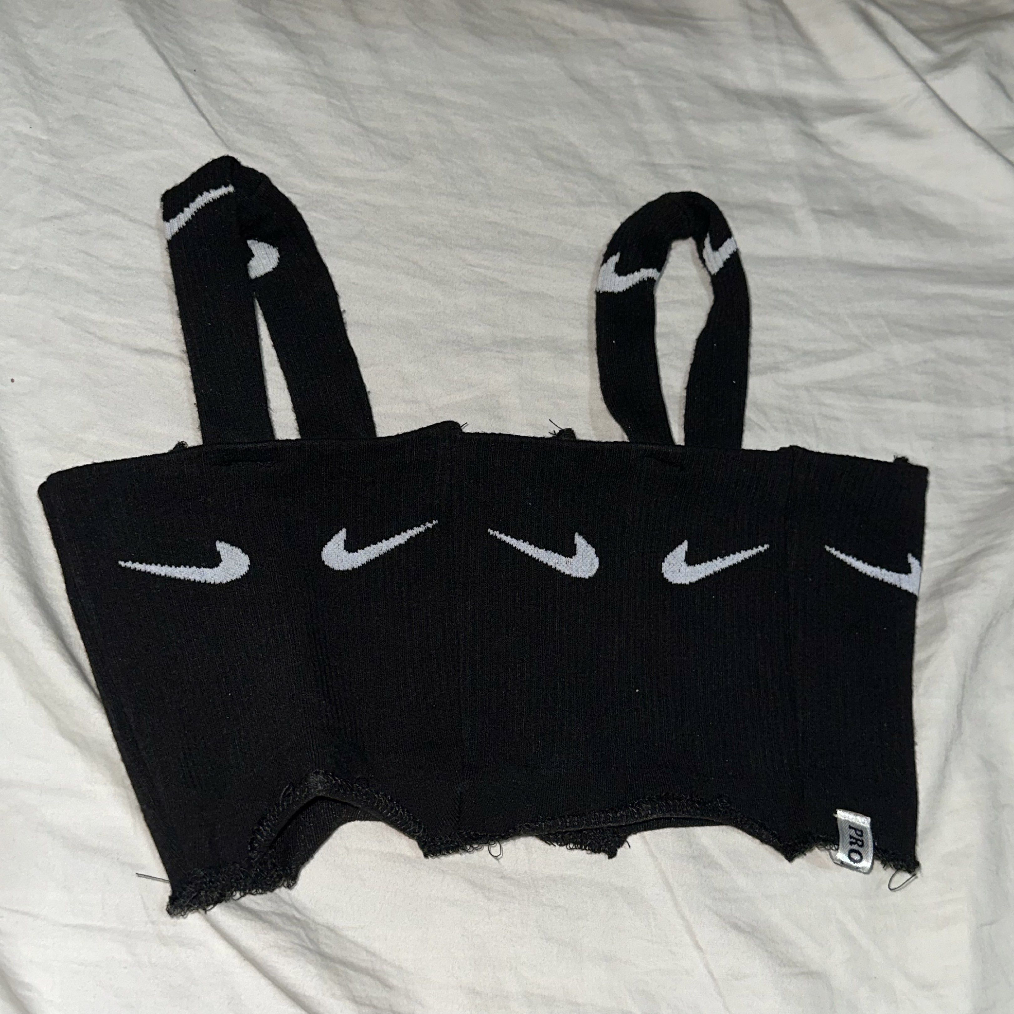 Nike Crop Top (Category: Others Tops) located in Manila. Submitted by sabbys.bns (Listing ID 1419124533, Image 1). Description: - Custom crop top made from genuine Nike socks - preloved - good condition Loc: Welcome Rotonda, QC.