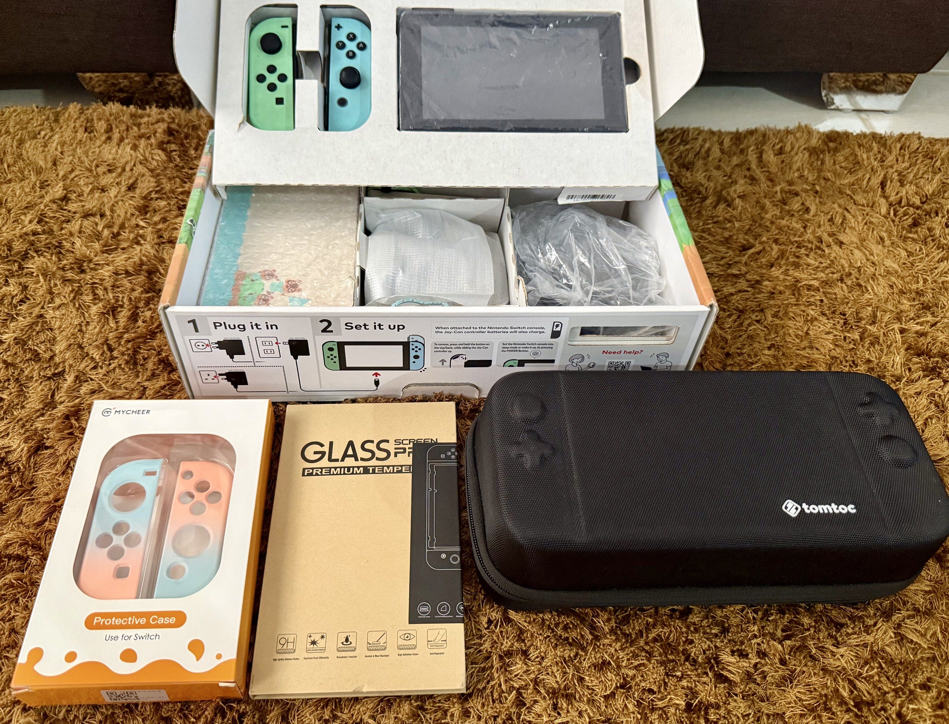 Nintendo Switch Console and Accessories (Category: Nintendo) located in General Trias. Submitted by miggys_booth (Listing ID 1419037977, Image 1). Description: - Switch V2 Animal Crossing Edition 8/10, complete with freebies: 8995 - Switch Lite Dialga Paldia Edition 8/10: 8495 - OLED accessories (box, dock, charger, replacement hdmi): 3495 - Skyward Sword Joycon: 4995 - Splatoon Pro Controller: 2395 - Super Smash Pro Controller: 1795 - Black Pro 