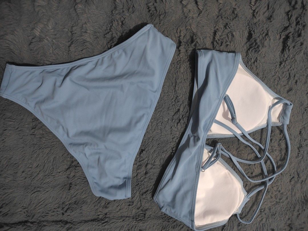 Shein two piece bikini set (Category: Bikinis & Swimsuits) located in Mandaluyong City. Submitted by zinskye (Listing ID 1419030716, Image 2). Description: Brandnew Onhand Size Large.