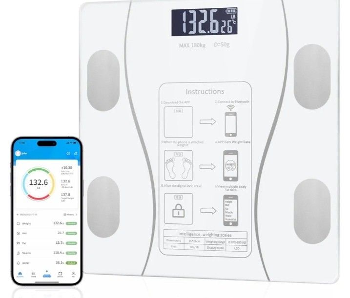 Smart Digital Body scale, Intelligent body BMI Scale battery operated ...
