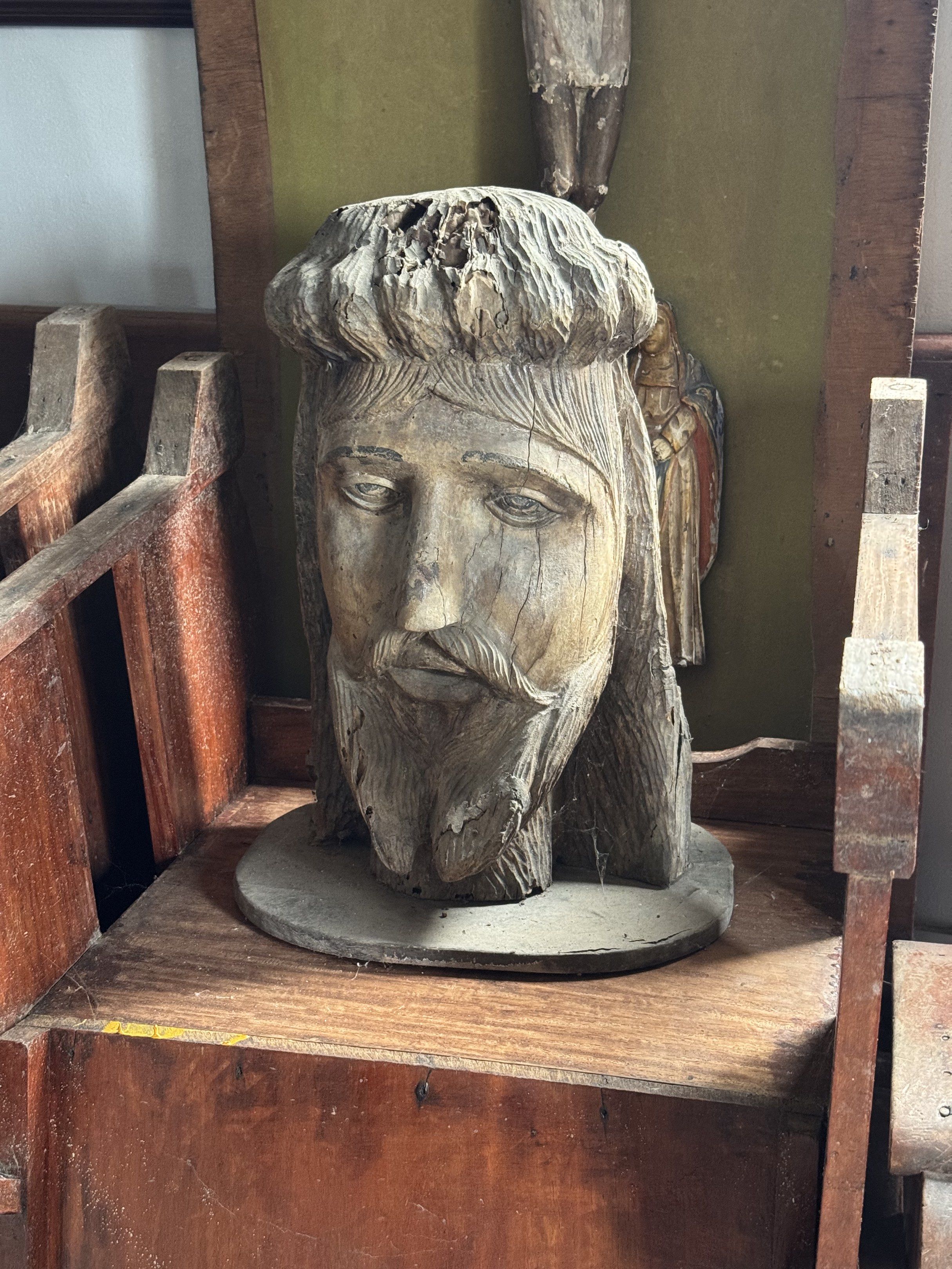 XLarge Jesus Christ Wood Bust (Category: Religious Items) located in Manila. Submitted by sinaunang_gamit (Listing ID 1419076090, Image 1). Description: XLarge Jesus Christ Wood Bust Height: 20 inches heavy wood SALE 8k.