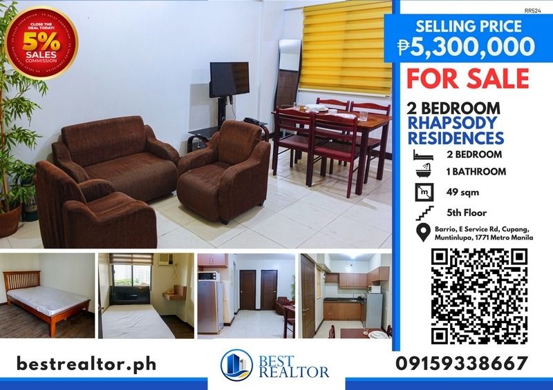 5% Sales Commission | Azure | Rhapsody | Two Central | Beacon (Category: Apartments & Condos) located in Makati City. Submitted by bestrealtor.ph (Listing ID 1420788735, Image 3). Description: 🔥 5% Sales Commission 🔥 Market these properties, close deals, and earn a 5% sales commission. Azure Urban Resort Residences – Parañaque 1 Bedroom | 30.30 sqm | 17th Floor Selling Price: ₱3.5M [PRICE DROP] Bicutan, Parañaque City - Rhapsody Residences – Mu