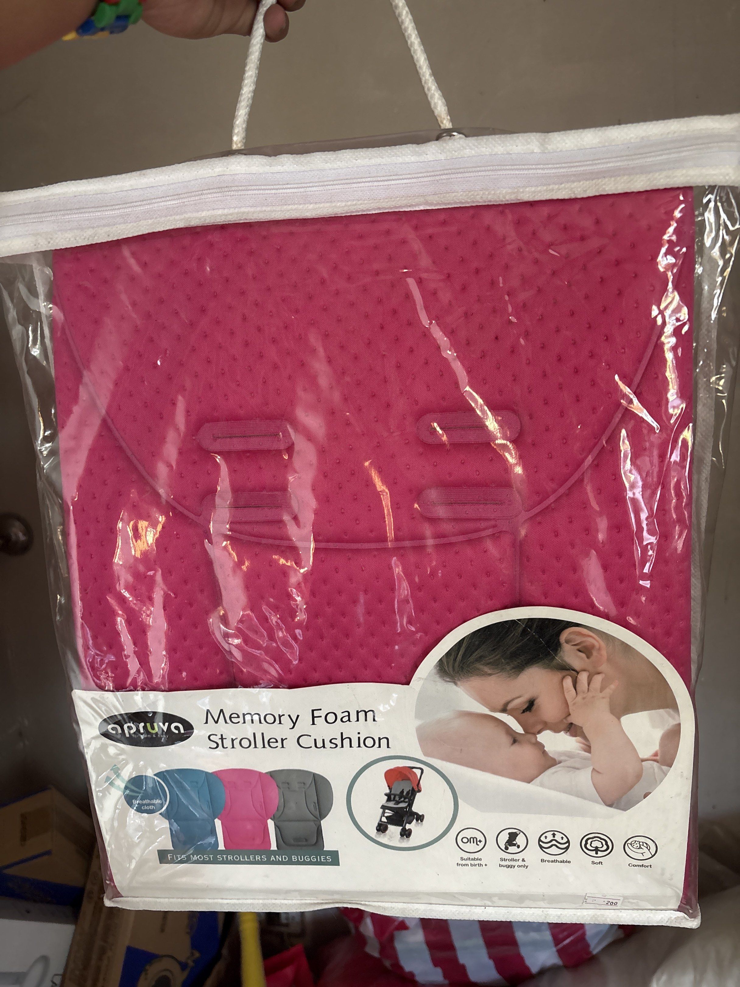 Aprica Memory Foam Stroller Cushion (Category: Strollers) located in Tarlac. Submitted by dgdgc (Listing ID 1420833950, Image 2). Description: - Aprica memory foam stroller cushion - Designed for strollers and buggies - Pink color - Provides added comfort for your baby - in original packaging.