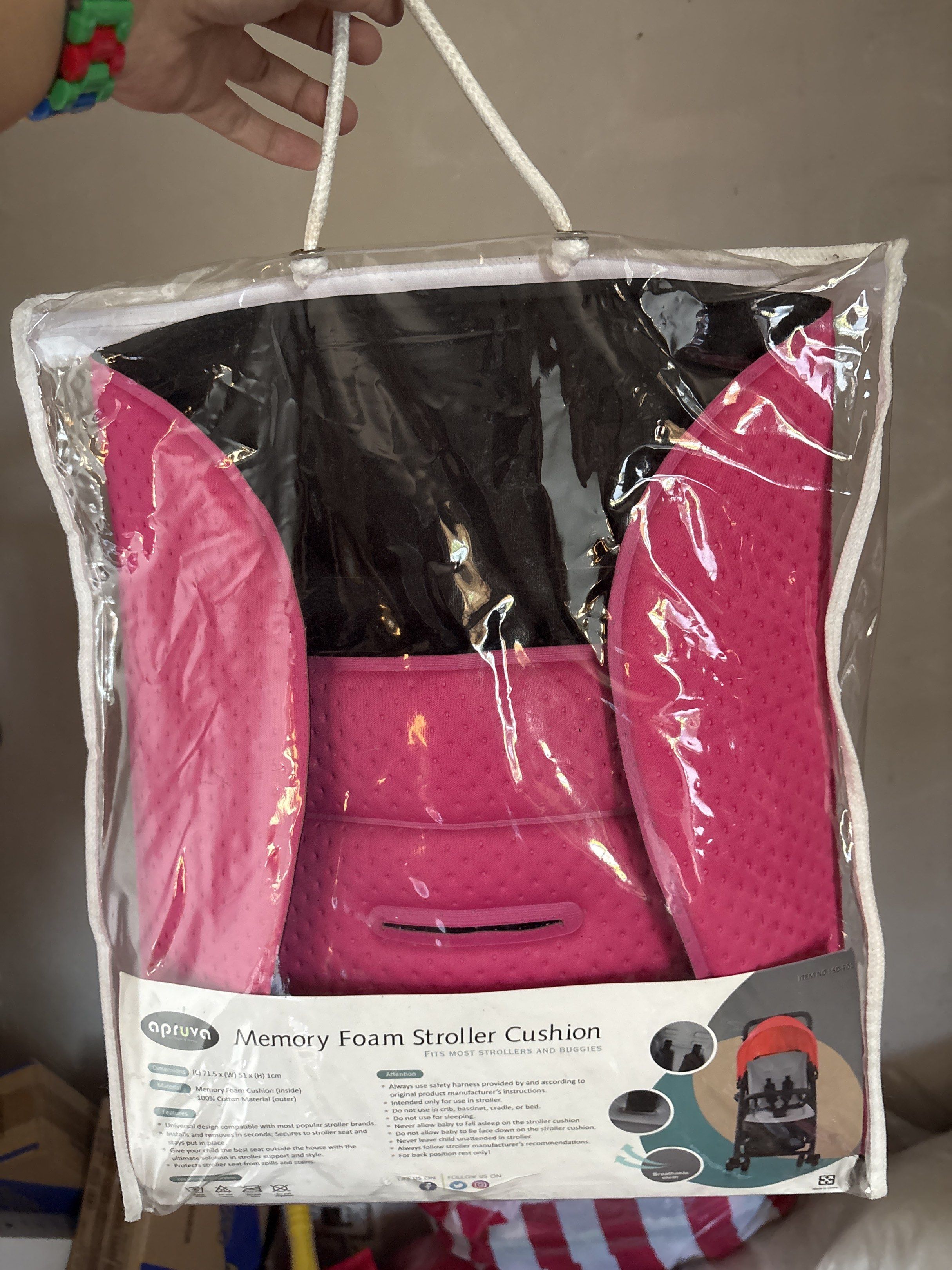 Aprica Memory Foam Stroller Cushion (Category: Strollers) located in Tarlac. Submitted by dgdgc (Listing ID 1420833950, Image 1). Description: - Aprica memory foam stroller cushion - Designed for strollers and buggies - Pink color - Provides added comfort for your baby - in original packaging.