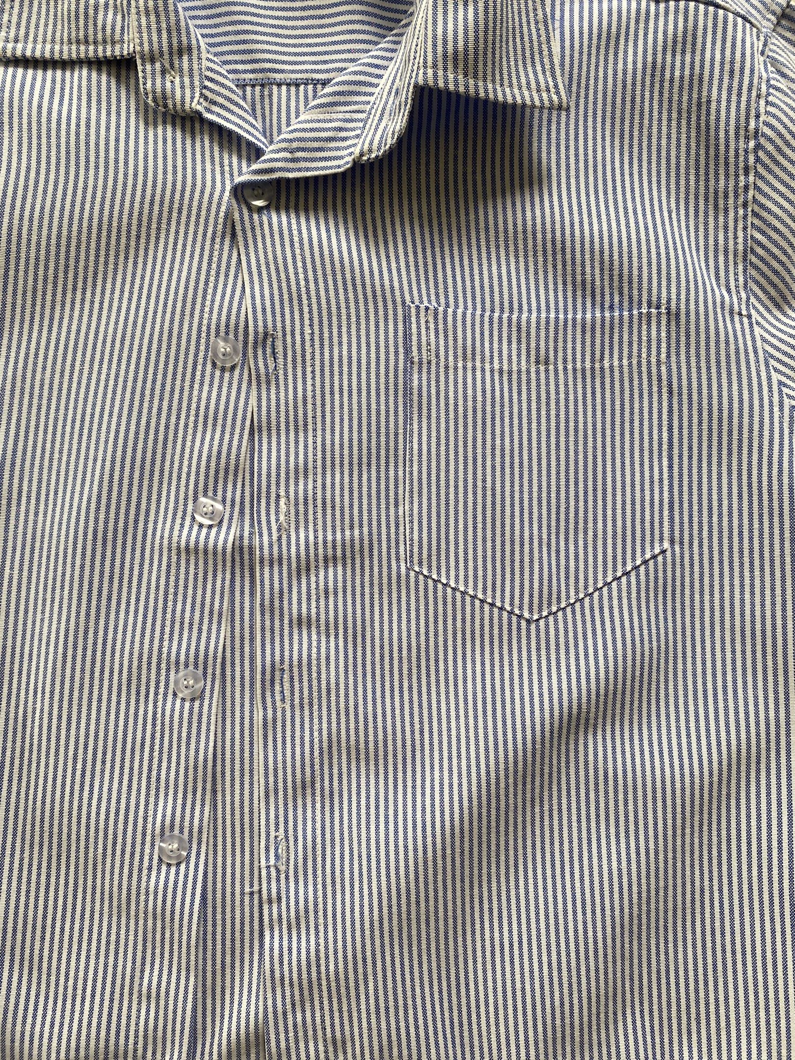 Blue Striped Short Sleeve Shirt (Category: Shirts) located in Valenzuela. Submitted by mikaaaami (Listing ID 1420796433, Image 2). Description: ☆ Very cute trendy striped top! ☆ Used only once ☆ Will keep if no one buys for 2 days hehe ☆ Fits XS-M.