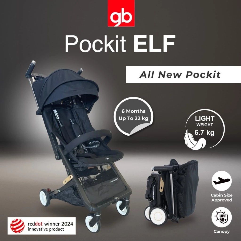 Brandnew GB Pockit Elf Stroller (Category: Strollers) located in Bacoor. Submitted by axxesbabyshopph (Listing ID 1420817693, Image 3). Description: GB Pockit Elf stroller 💯Authentic Latest Model Pockit - Suitable for babies 6 months to 22 kg - Cabin-approved - Semi-reclinable seat - Includes front bar - Built-in carrying strap and sling - Folds super compact - Weighs 6.7 kg.