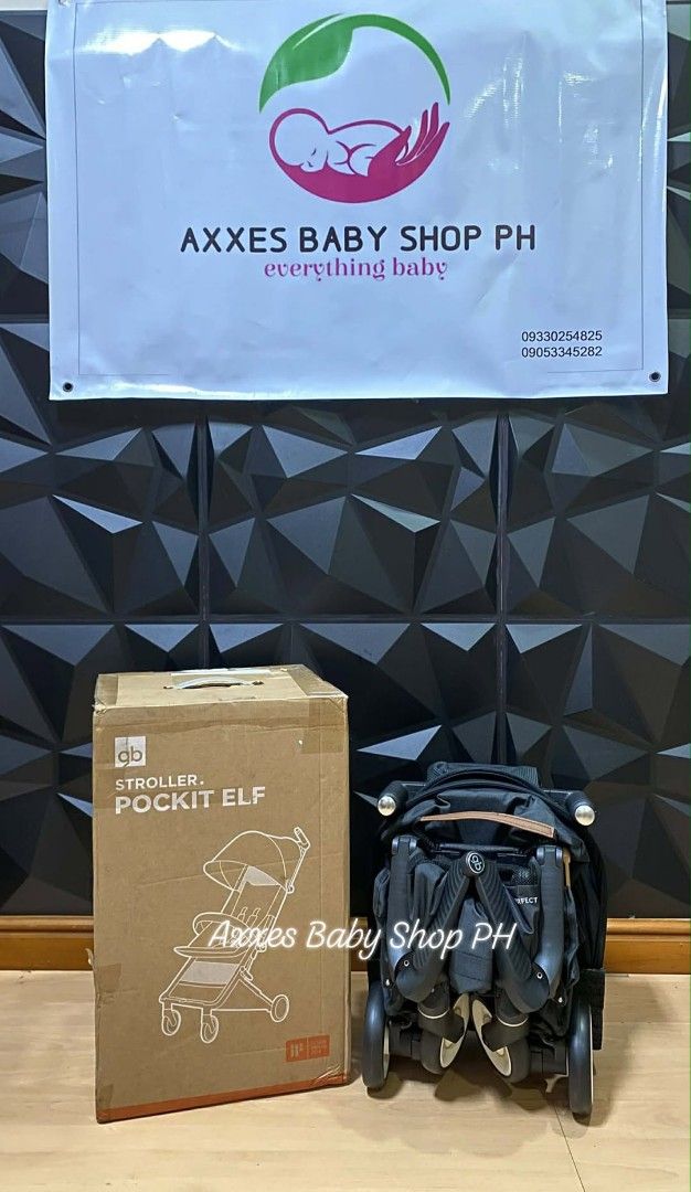 Brandnew GB Pockit Elf Stroller (Category: Strollers) located in Bacoor. Submitted by axxesbabyshopph (Listing ID 1420817693, Image 2). Description: GB Pockit Elf stroller 💯Authentic Latest Model Pockit - Suitable for babies 6 months to 22 kg - Cabin-approved - Semi-reclinable seat - Includes front bar - Built-in carrying strap and sling - Folds super compact - Weighs 6.7 kg.