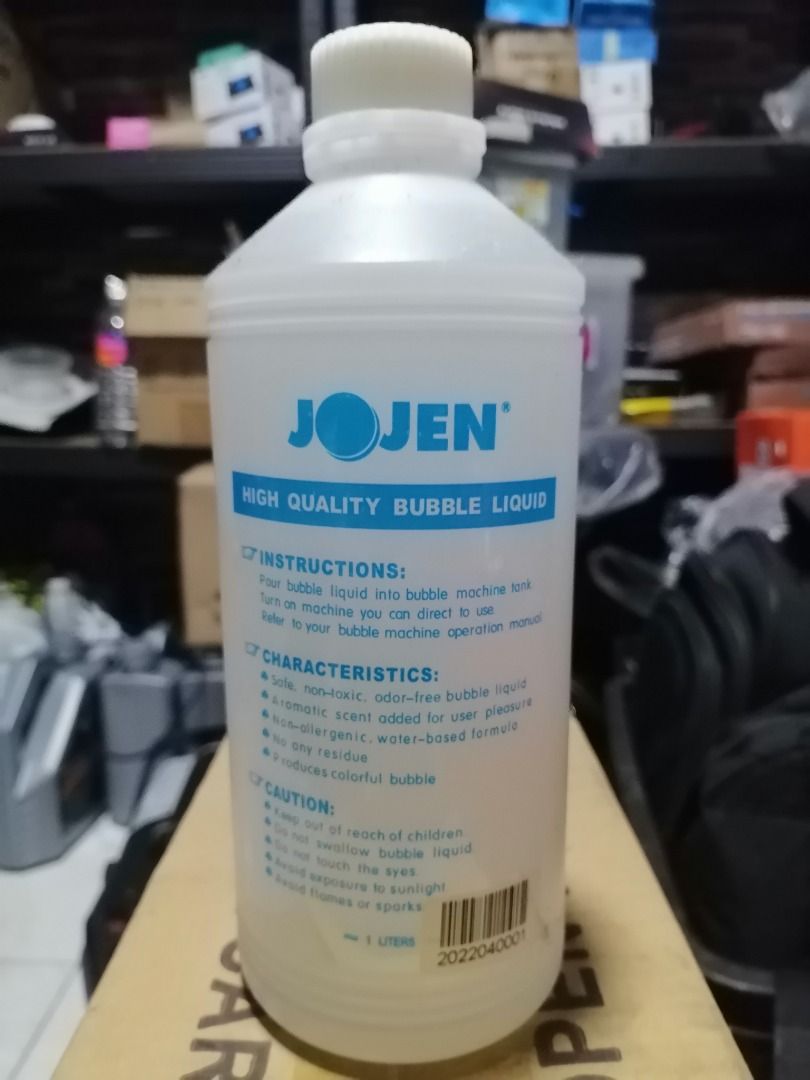 Bubble machine liquid (Category: Kids Toys) located in Quezon City. Submitted by newwhale.f1c027 (Listing ID 1420756923, Image 1). Description: P350 1liter jojen bubble machine liquid Brandnew pick up Lagro fairview Q.C. or via delivery lalamove rider po. Delivery fee sagot po ni buyer.. Pwed din kayo ang mag book ng rider..fb page BSAonlinestore .