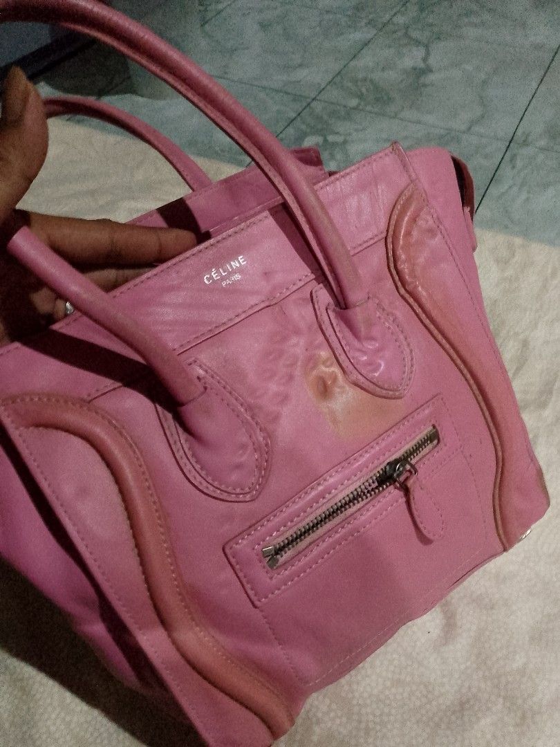 Celine Pink Leather Handbag (Category: Luxury Bags & Wallets) located in Manila. Submitted by angelofetr74296 (Listing ID 1420892020, Image 1). Description: - Celine pink leather handbag - Top handle design - Front zipper pocket - Interior zipper pocket - Silver-tone zipper and hardware - Brand tag and serial number inside.