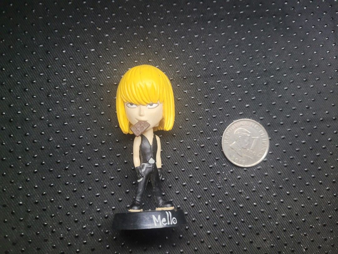 Death Note Mello Wobbly Head Figure (Category: Figurines & Statues) located in San Juan City. Submitted by kikidan (Listing ID 1420885194, Image 1). Description: ~ wobbly head ● WYSIWYG ● location: San Juan City, Metro Manila ●mop: GCash (PAYO) First to pay gets the item ● mod: j&t, grab/lalamove or other SDDs (Buyer's expense).