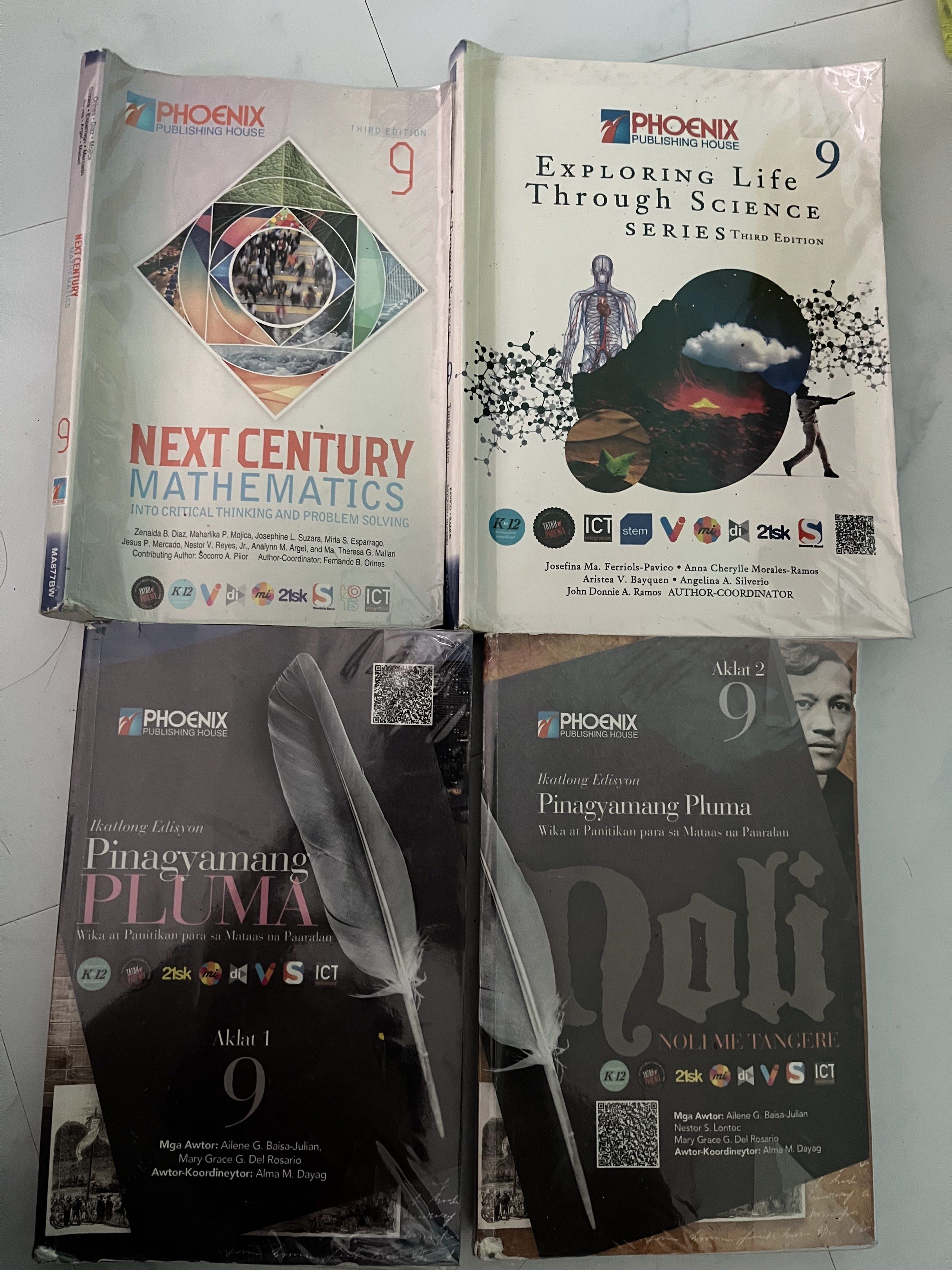 Grade 8 and 9 Textbooks from SSAM (Category: Textbooks) located in Manila. Submitted by ykeash (Listing ID 1420808259, Image 2). Description: 100 Each! Rfs: Decluttering Grade 8 books: -English Tek (Worktext and Literature) -E math -Web Design -Life Science Grade 9 books: -Math -Life science -Pluma (Filipino) -Noli me Tanghere .