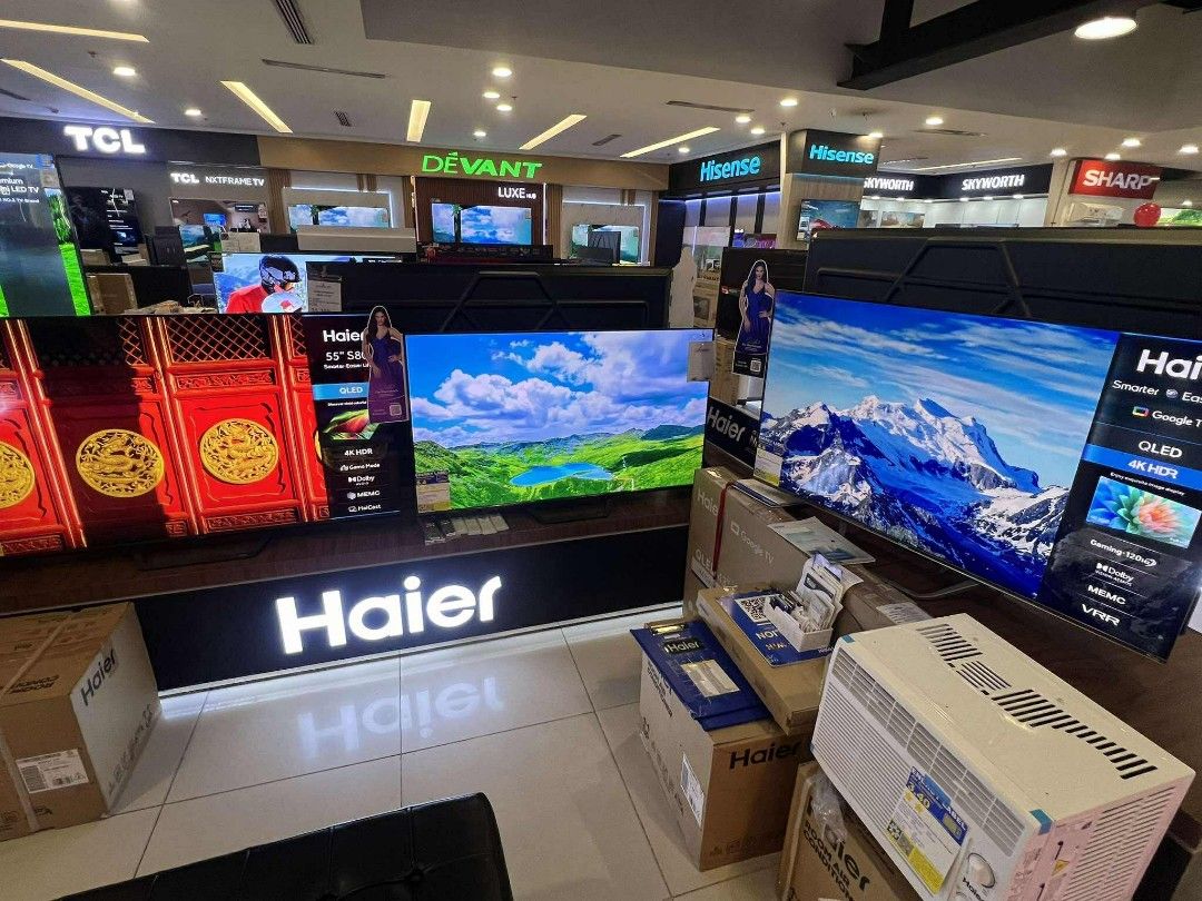 HAIER SMART TV (Category: TV) located in Manila. Submitted by chuck_claros (Listing ID 1420776971, Image 1). Description: HAIER SMART TV (4K UHD QLED GOOGLE TV) ☑️BRAND NEW FACTORY SEALED UNIT WITH OFFICIAL SALES INVOICE AND WARRANTY ◽(QLED GOOGLE TV 120 HZ) REMOTE ASSISTANCE VOICE COMMAND 43 inch - H43S80EUX - 17,790 50 inch - H50S80EUX - 20,990 55 inch - h55S80EUX - 22,990 65 inch - H65S80EUX - 31,990 ◽(QLED GOOGLE TV 120 HZ) W/ WALL BRACKET HA