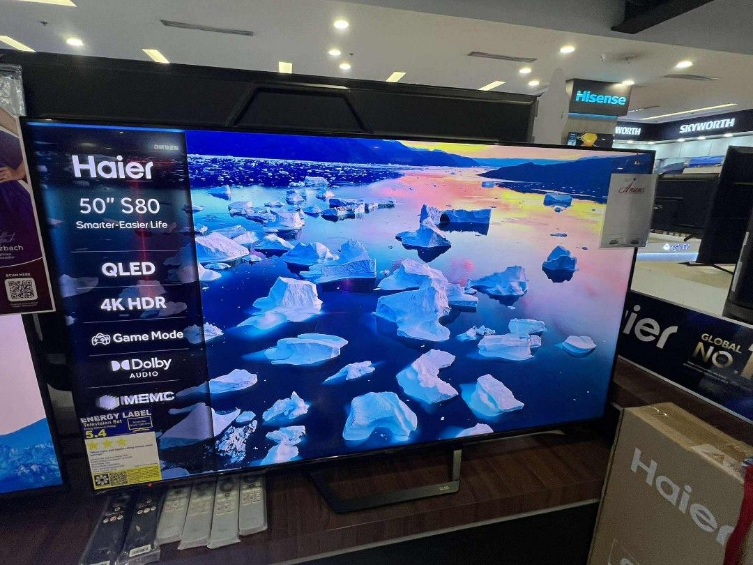 HAIER SMART TV (Category: TV) located in Manila. Submitted by chuck_claros (Listing ID 1420776971, Image 3). Description: HAIER SMART TV (4K UHD QLED GOOGLE TV) ☑️BRAND NEW FACTORY SEALED UNIT WITH OFFICIAL SALES INVOICE AND WARRANTY ◽(QLED GOOGLE TV 120 HZ) REMOTE ASSISTANCE VOICE COMMAND 43 inch - H43S80EUX - 17,790 50 inch - H50S80EUX - 20,990 55 inch - h55S80EUX - 22,990 65 inch - H65S80EUX - 31,990 ◽(QLED GOOGLE TV 120 HZ) W/ WALL BRACKET HA