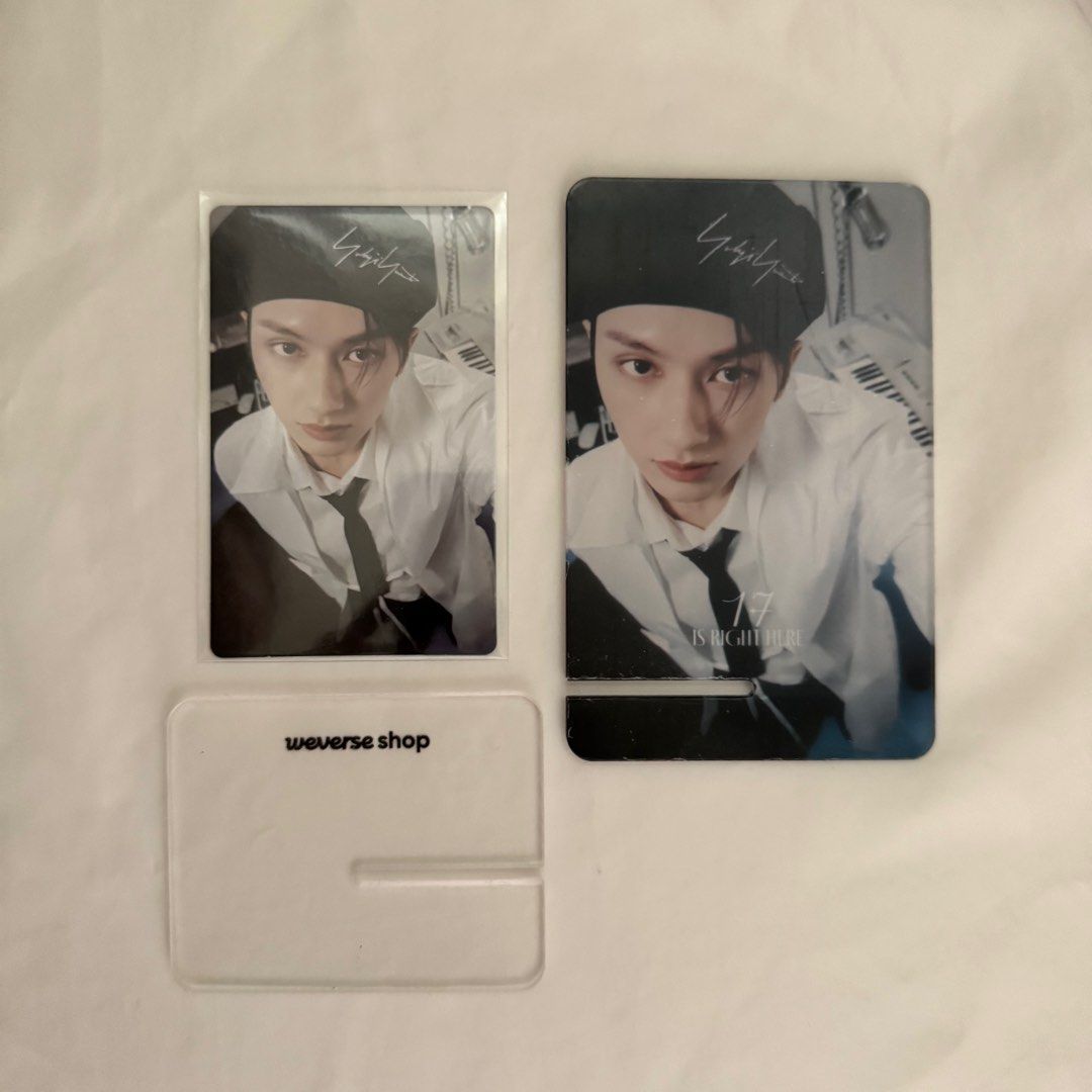 Jun (SEVENTEEN) | 17 Is Right Here Weverse POB (Category: K-Wave Merchandise) located in Manila. Submitted by ninerss (Listing ID 1420838041, Image 1). Description: 17 Is Right Here Weverse POB - Jun (SEVENTEEN) - in perfect condition - phone stand + photocard - protective film on phone stand.
