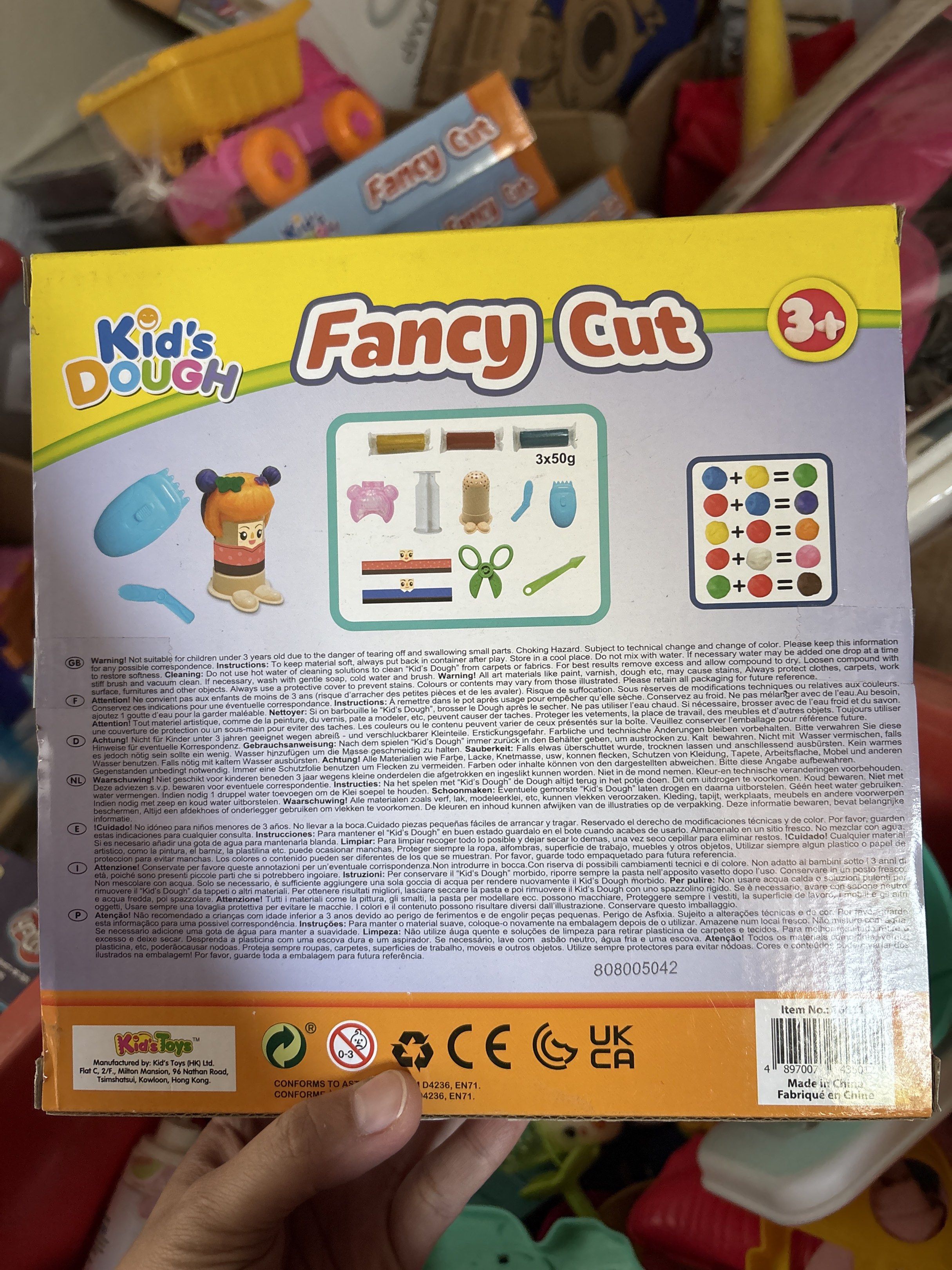 Kid's Dough Fancy Cut Play Set (Category: Kids Toys) located in Tarlac. Submitted by dgdgc (Listing ID 1420833316, Image 2). Description: - Kid's Dough Fancy Cut Set - Includes play dough and fun tools - Features character mold and scissors - Recommended for ages 3+ - Original price: ₱299.90.