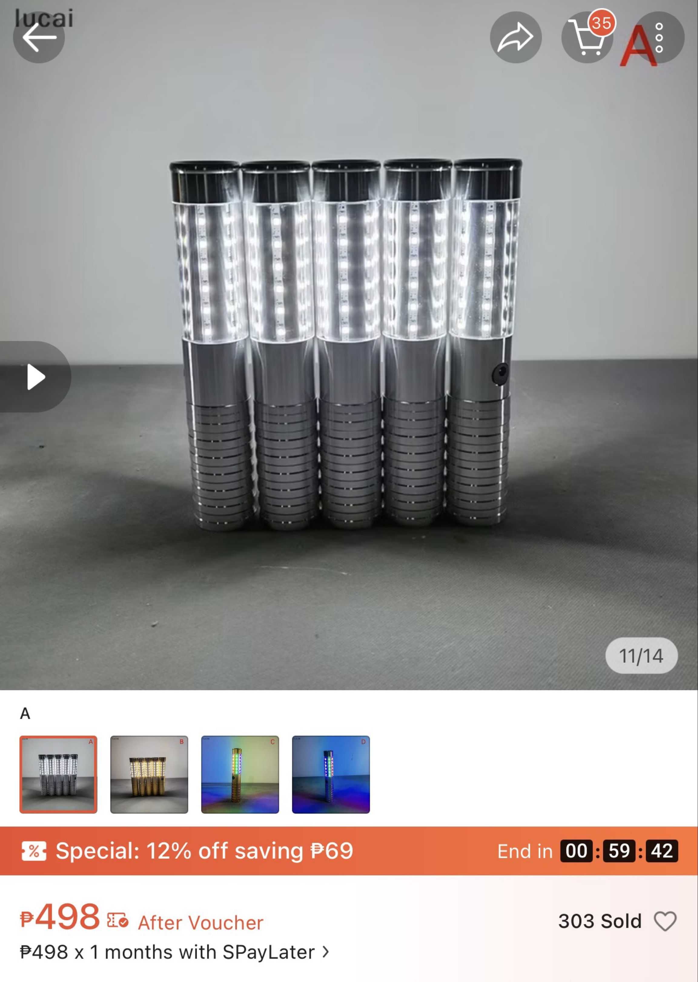 LED Strobe Light Stick (Category: Lighting) located in Paranaque City. Submitted by giatorres (Listing ID 1420759412, Image 3). Description: - Rechargeable LED light for bright illumination. - Features a sleek, silver design. - Provides a strong and focused beam. - Portable and convenient lighting solution. - Ideal for various uses. - Used once for my wedding. - 4 pcs on hand. .